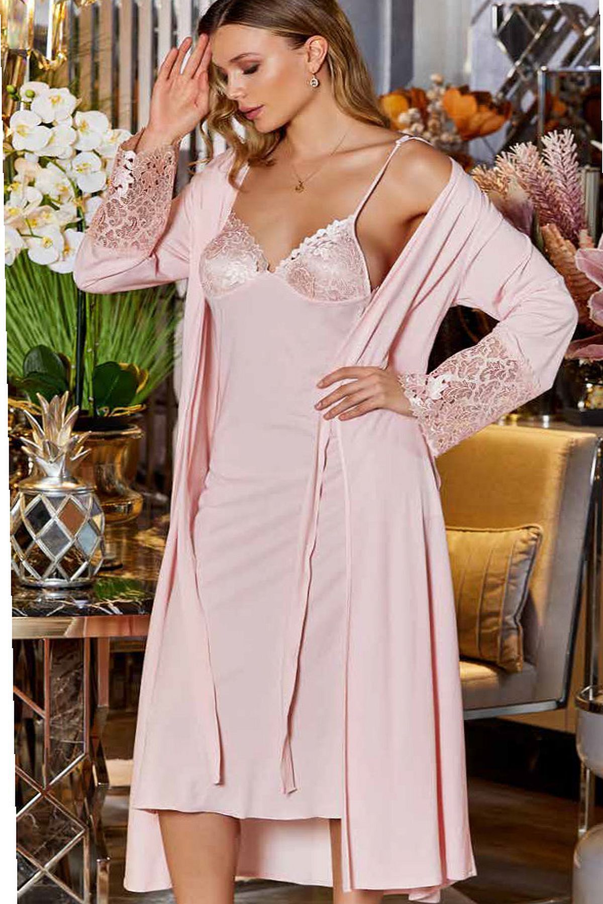 Jeremi Çeyizlik Dantelli Penye 6'lı Set