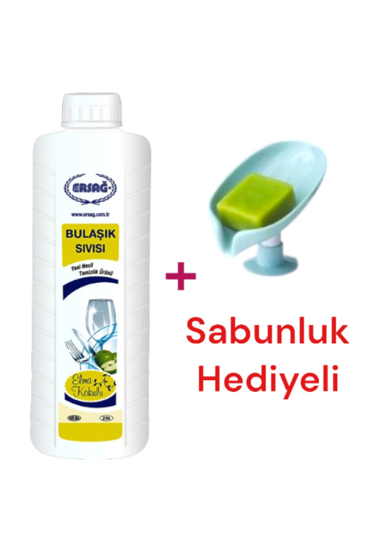 Ersağ Bulaşık Sıvısı (ELMA KOKULU) 1000 ml - ( Sabunluk Hediye ) 236-2