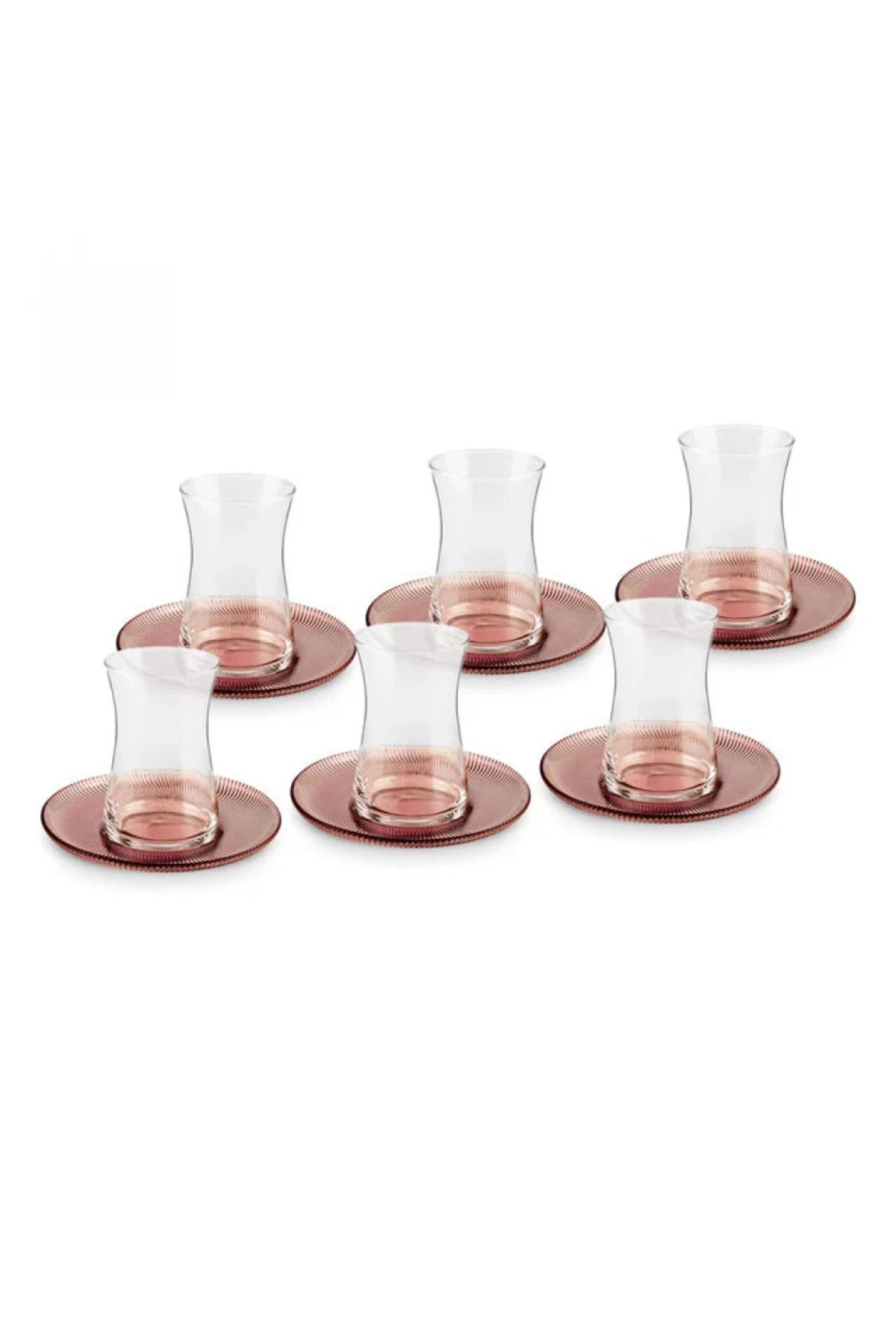 Karaca-Juliet 12-teiliges türkisches Teeset für 6 Personen, Braun 6