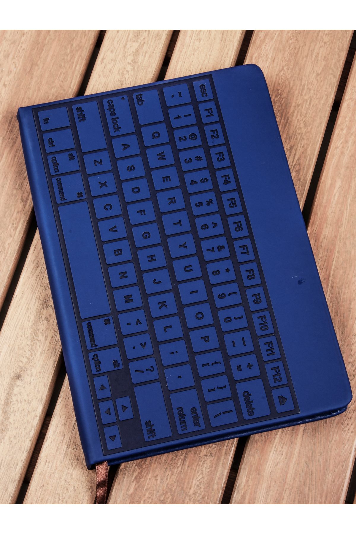 MUKKO HOME-Gray A5 Line Notebook - Thick Leather and Keyboard Pattern 4