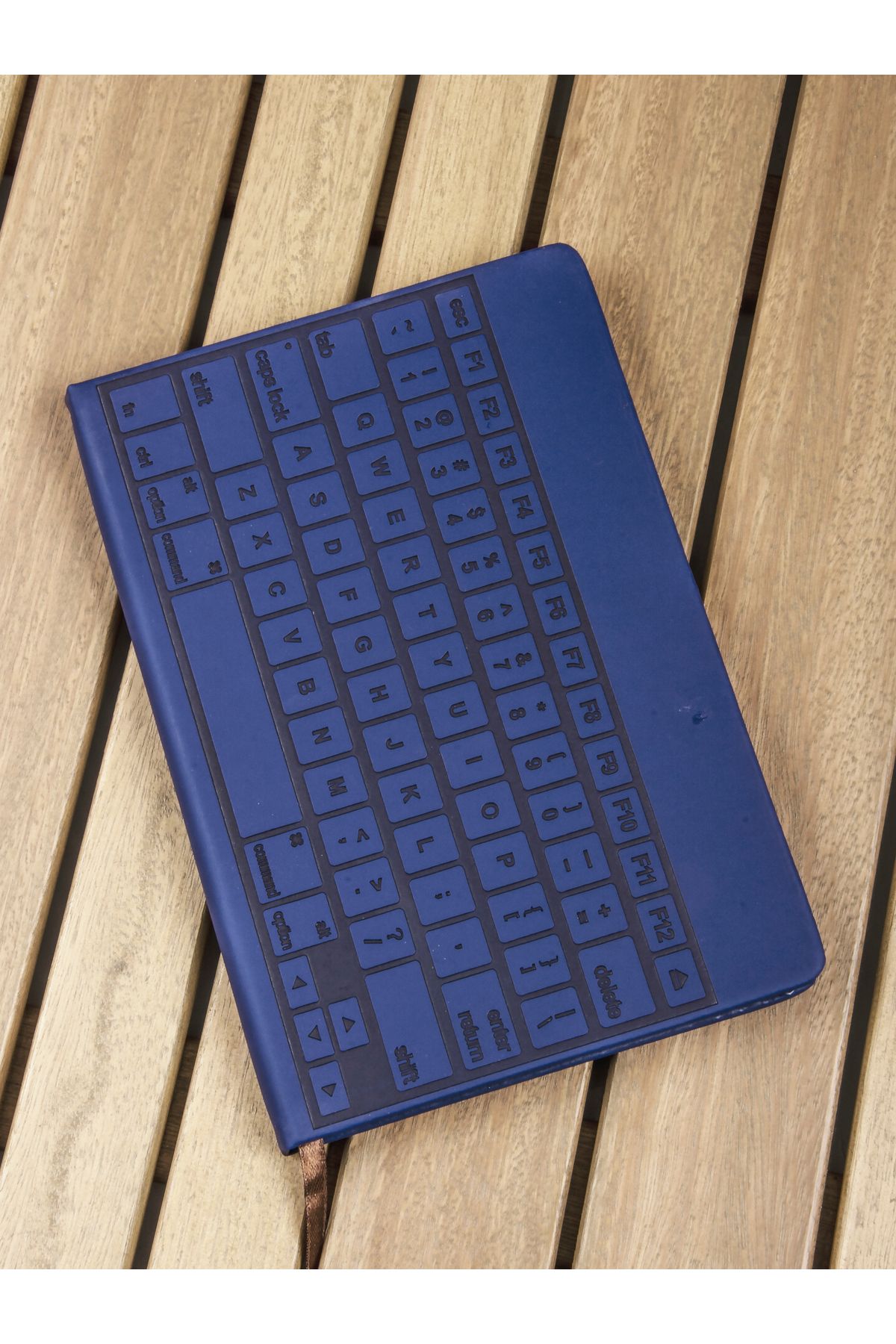 MUKKO HOME-Gray A5 Line Notebook - Thick Leather and Keyboard Pattern 3