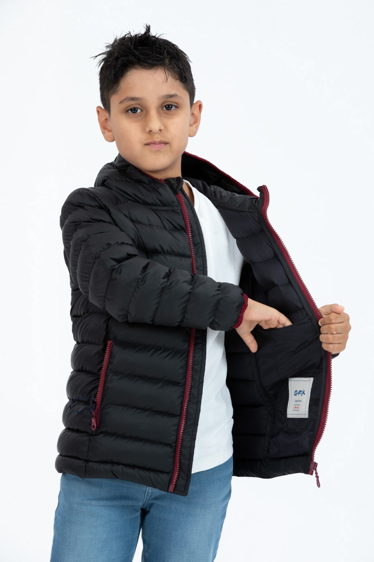 G-FOX Kısa Sabit Kapşonlu Dolgulu Erkek Çocuk Şişme Mont 7093E fotoğrafı 6 (önizleme)