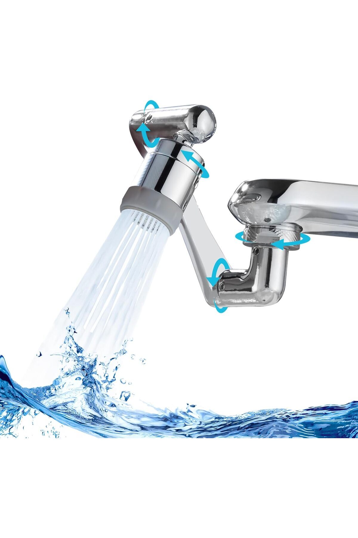 AWH-1080° Swivel Faucet Extender - Universal Sink Water Aerator, 2-Mode Splash Filter, Silver 1