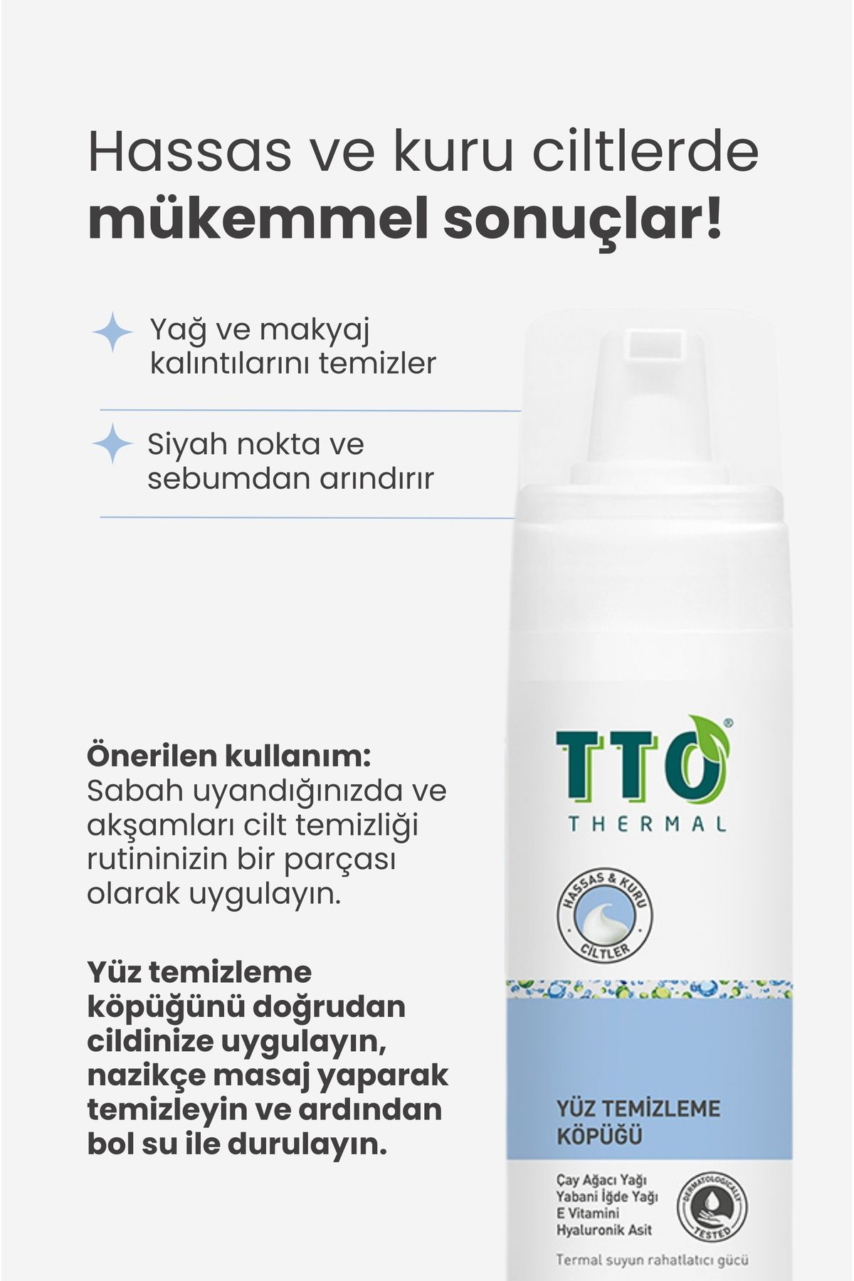 TTO-200 ml Deep Pore Cleansing - Facial Cleansing Foam (Tea Tree Oil) 4