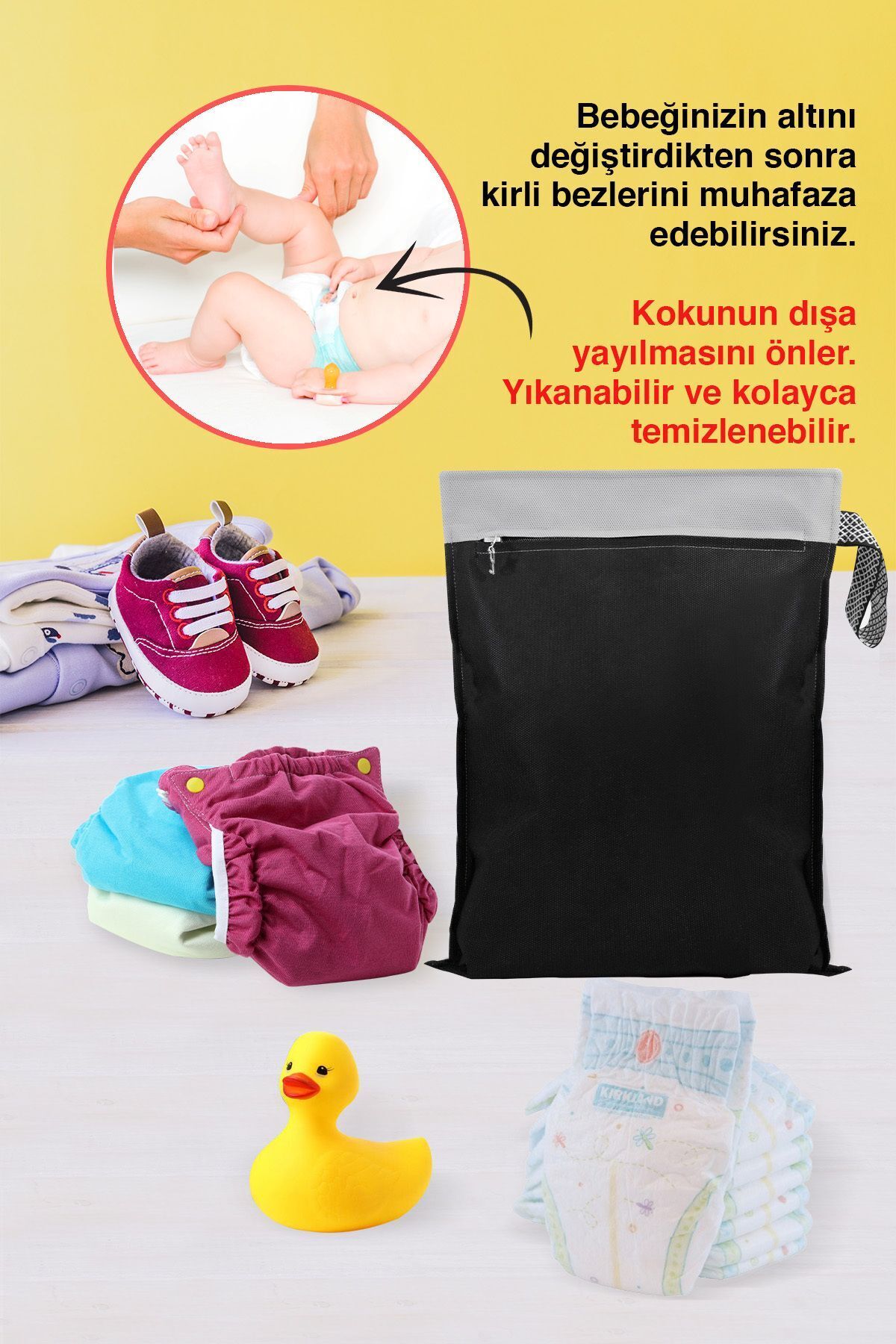 Palm Design Fermuarlı Mayo Torbası Bebek Bezi Torbası Kirli Temiz Kıyafet Torbası Valiz Içi Organizer Büyük Boy fotoğrafı 4 (önizleme)