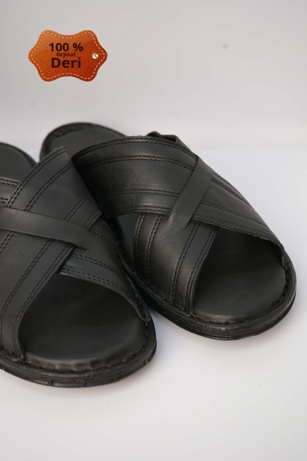 Kristal-Kr.97 Ανατομική Σόλα Εσωτερικά και Εξωτερικά Γνήσιο Δέρμα Ανδρικές Παντόφλες 2