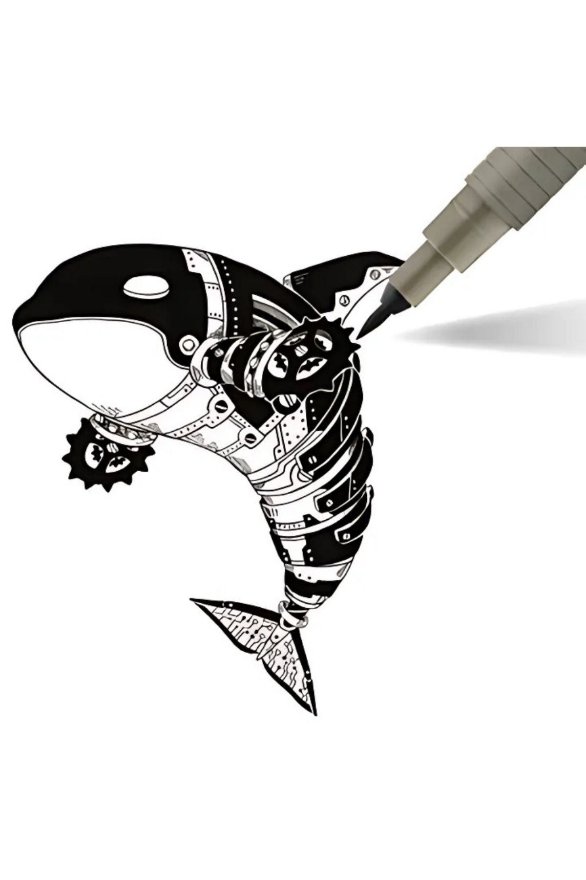 artline-23Fn Model Technical Drawing Pen - Black, Flexible and Precise, for Drawing with Brush Tip 3