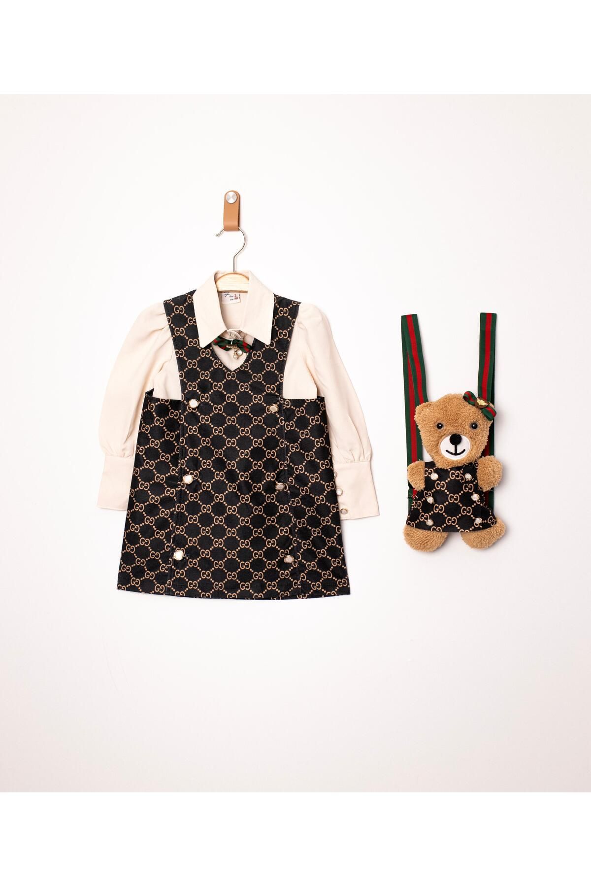 mislina kids-Girl's Teddy Bear Bag Gilet Combination 1