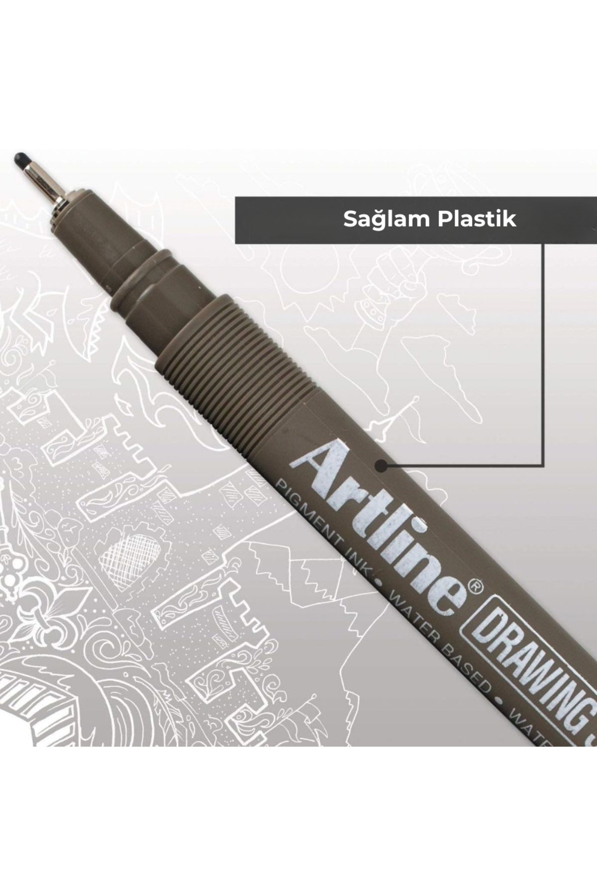 artline-23Fn Model Technical Drawing Pen - Black, Flexible and Precise, for Drawing with Brush Tip 7