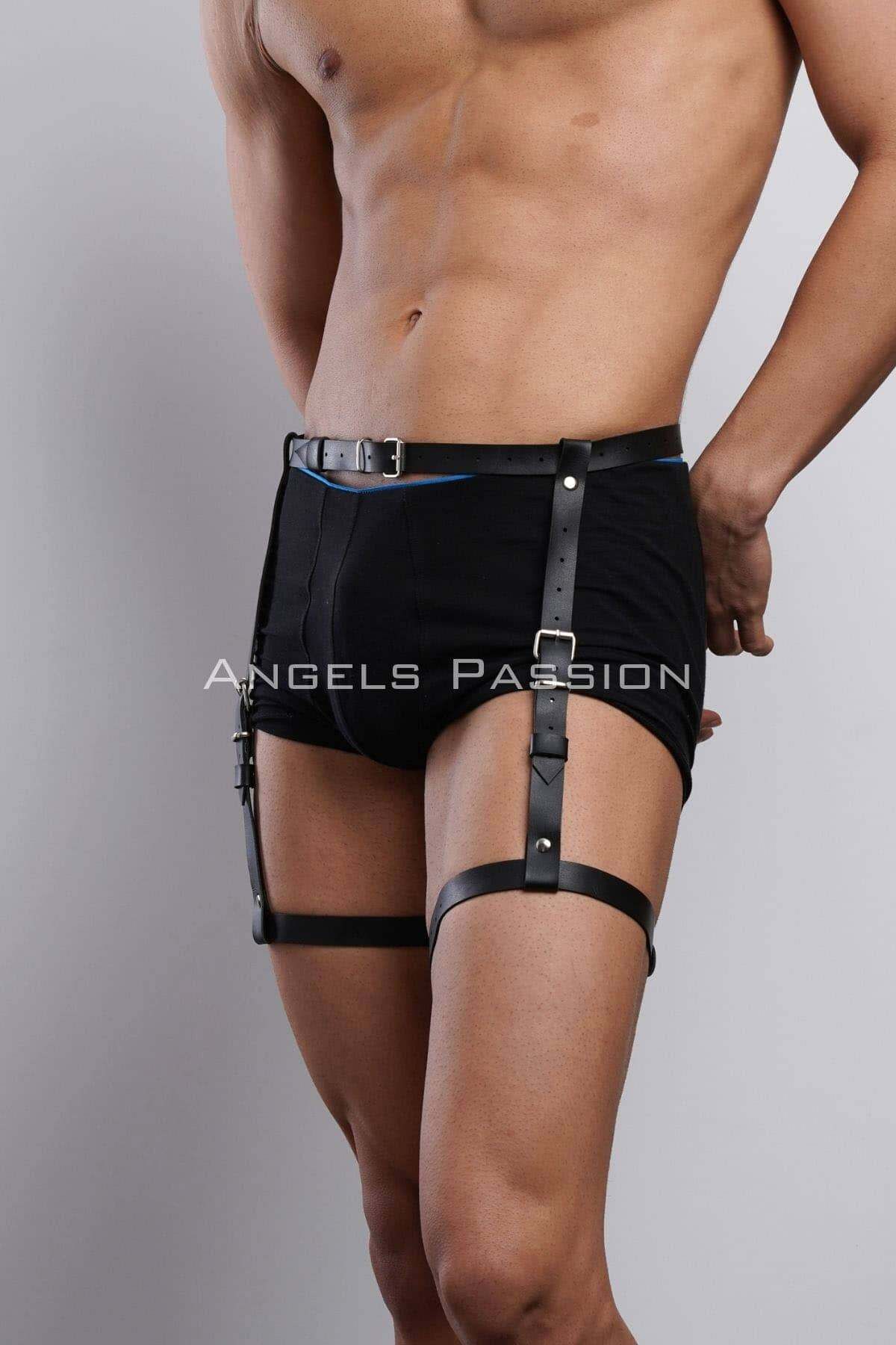 Angels Passion Ayarlanabilir Bel Ve Bacak Erkek Harness, Erkek Jartiyer