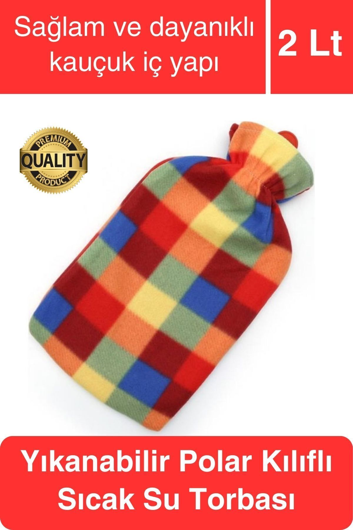 Svein Büyük Boy El Ayak Isıtıcı Kauçuk Polar Kılıflı Sıcak Su Torbası Renkli Doğal Ağrı Rahatlatıcı 2 Lt