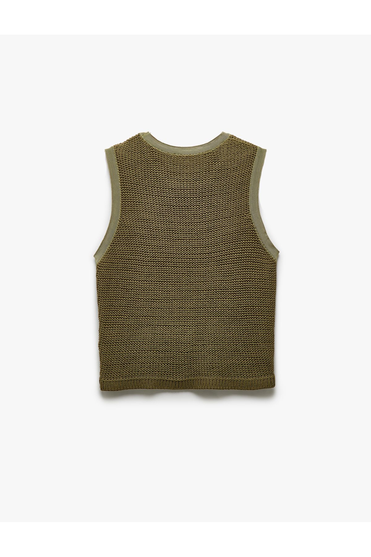 Koton-Crew Neck Sleeveless Textured Knitwear Sweater 4