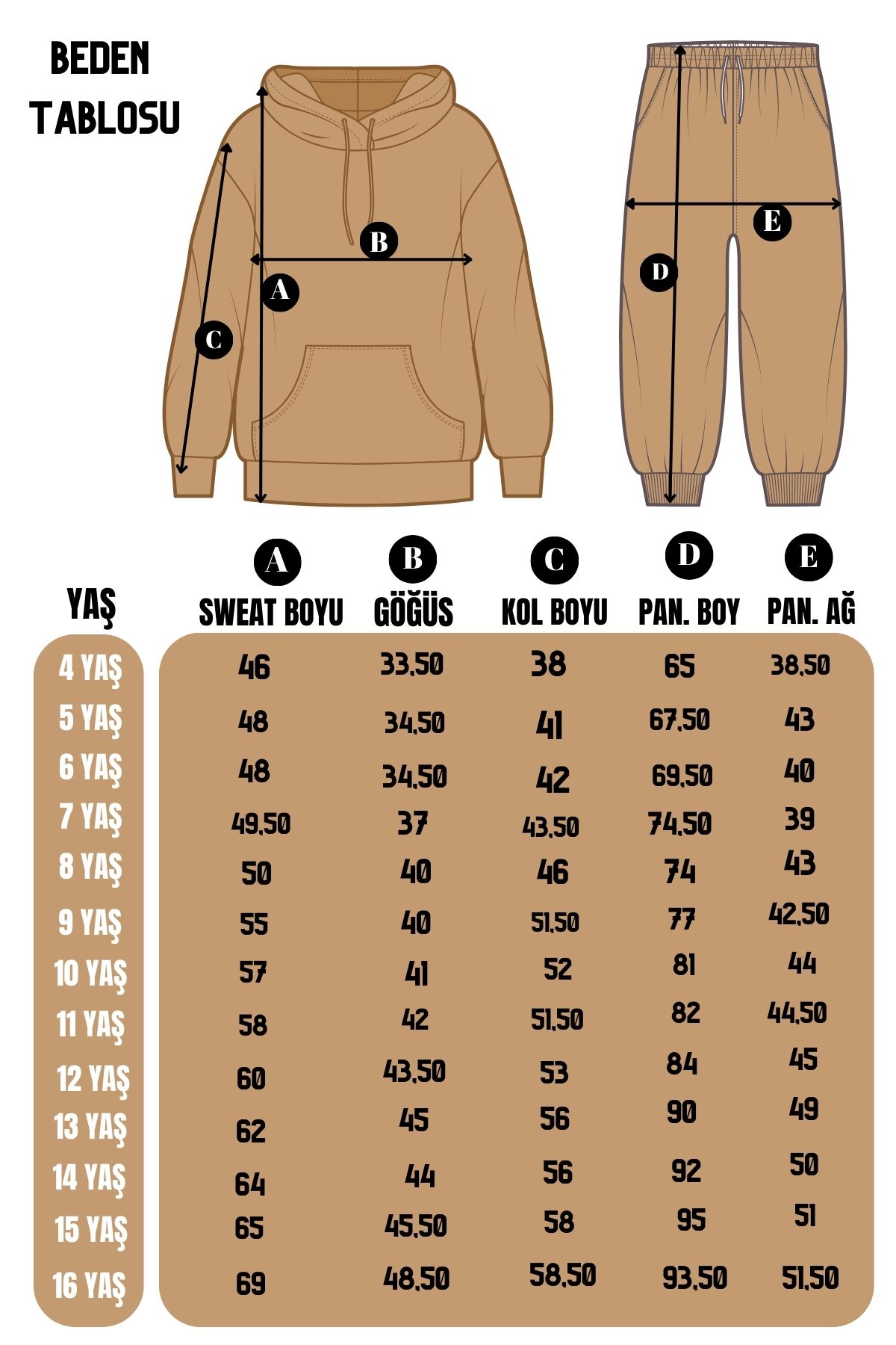 FYK KİDS-Set de jos-sus pentru fete, cu buzunar cangur cu glugă, model simplu 6