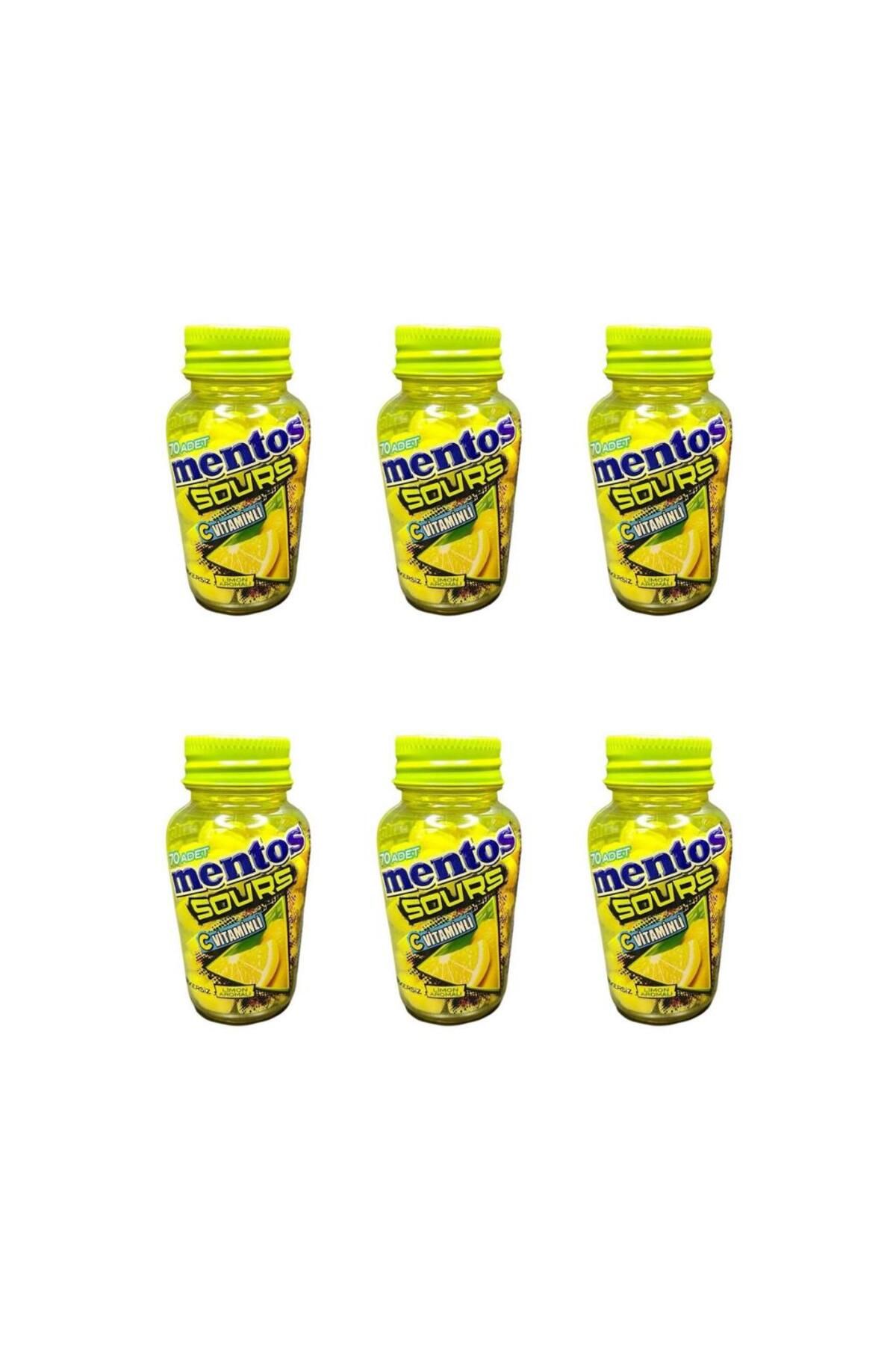 Mentos Sours Limon Aromalı C Vitaminli Tablet Şekerleme 49 G X 6 Adet