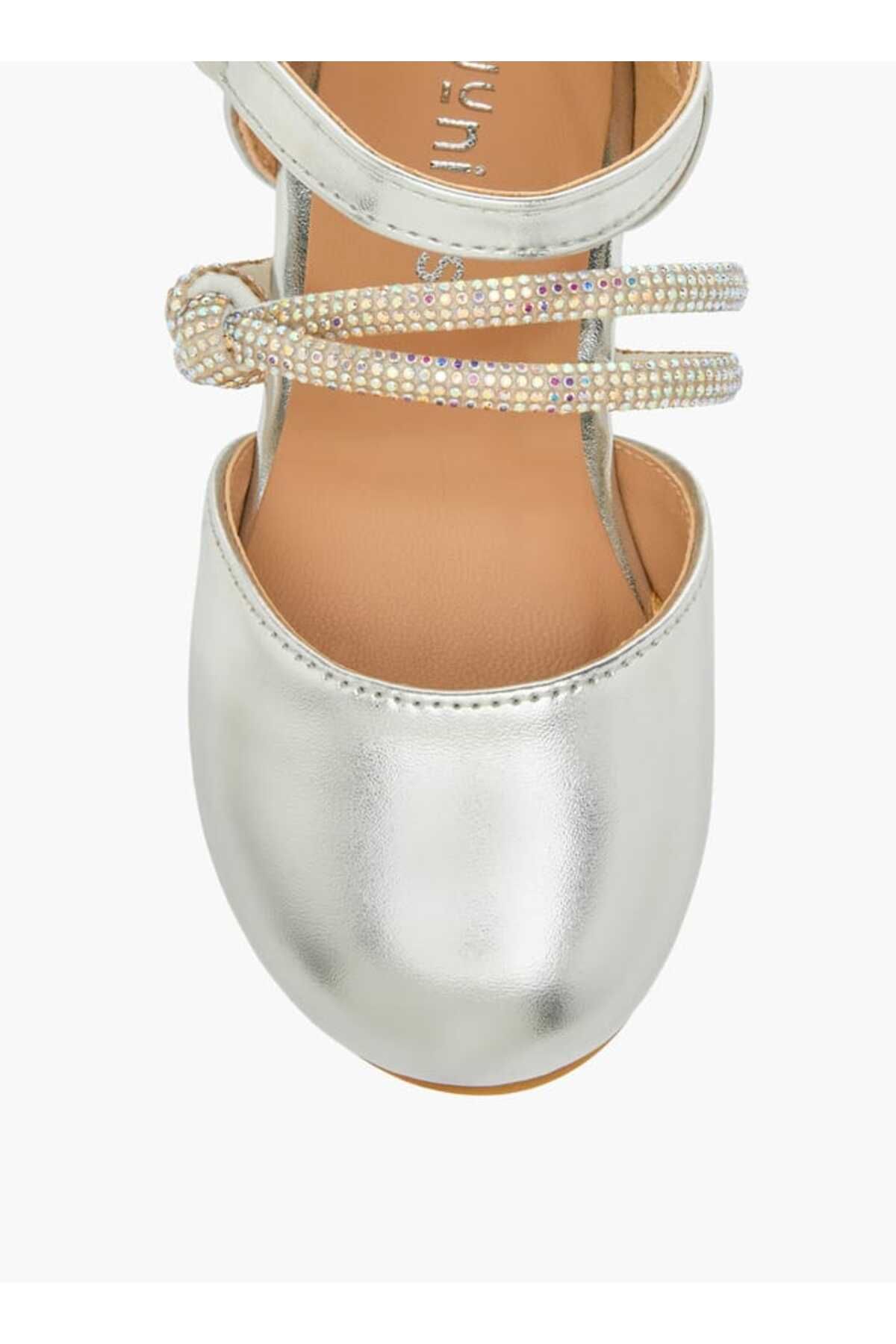 Juniors-Embellished Ballerina Shoes with Hook and Loop Closure 4
