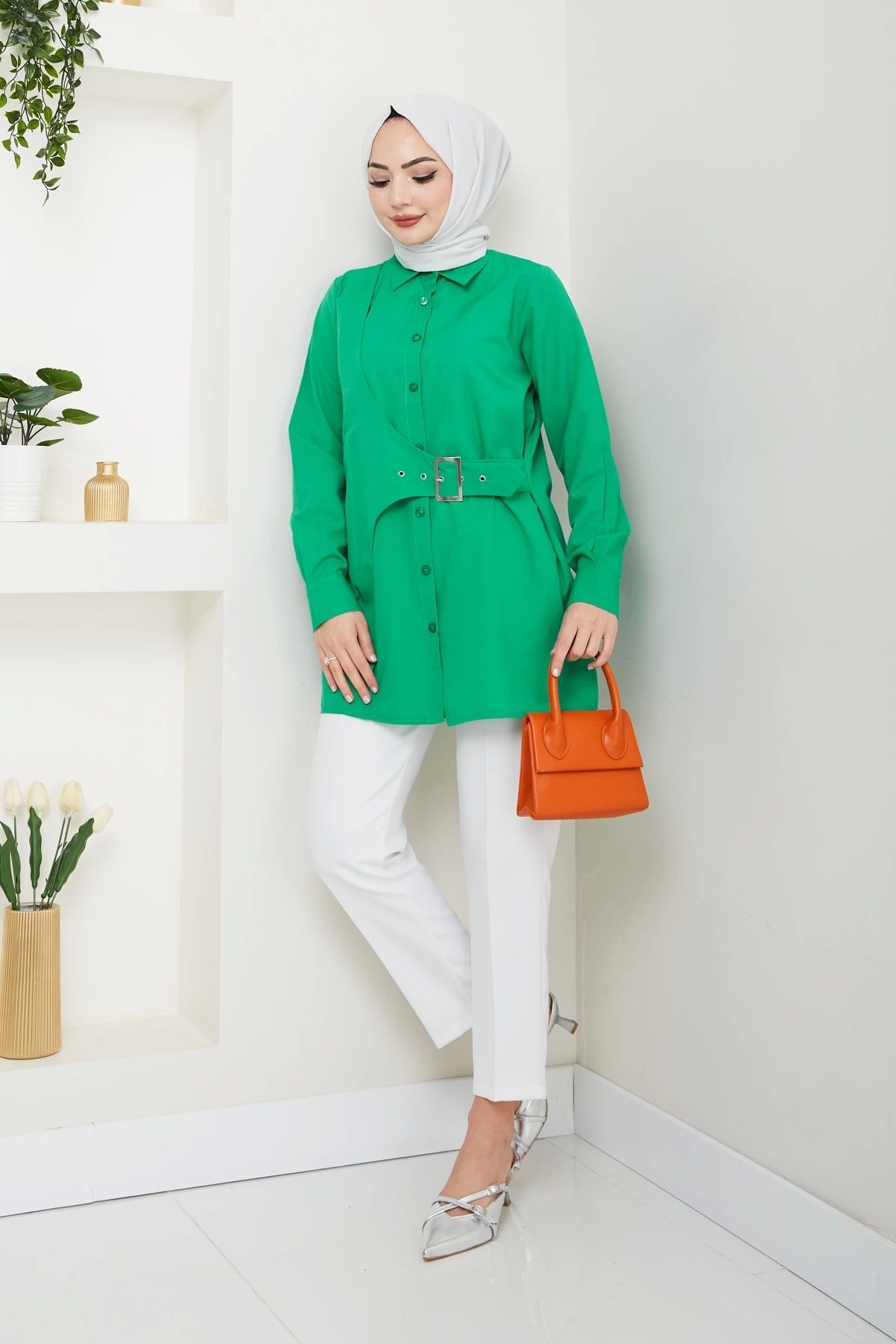 Nevayla Moda-Green Design Shirt - Buckle / Ü0101 3