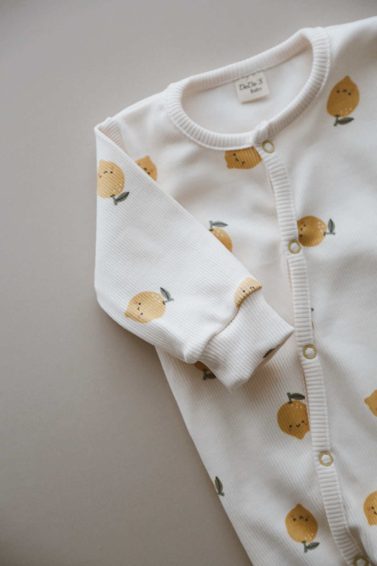 DoDo'S Baby Limon Desenli Organik Kaşkorse Bebek Tulum fotoğrafı 6 (önizleme)