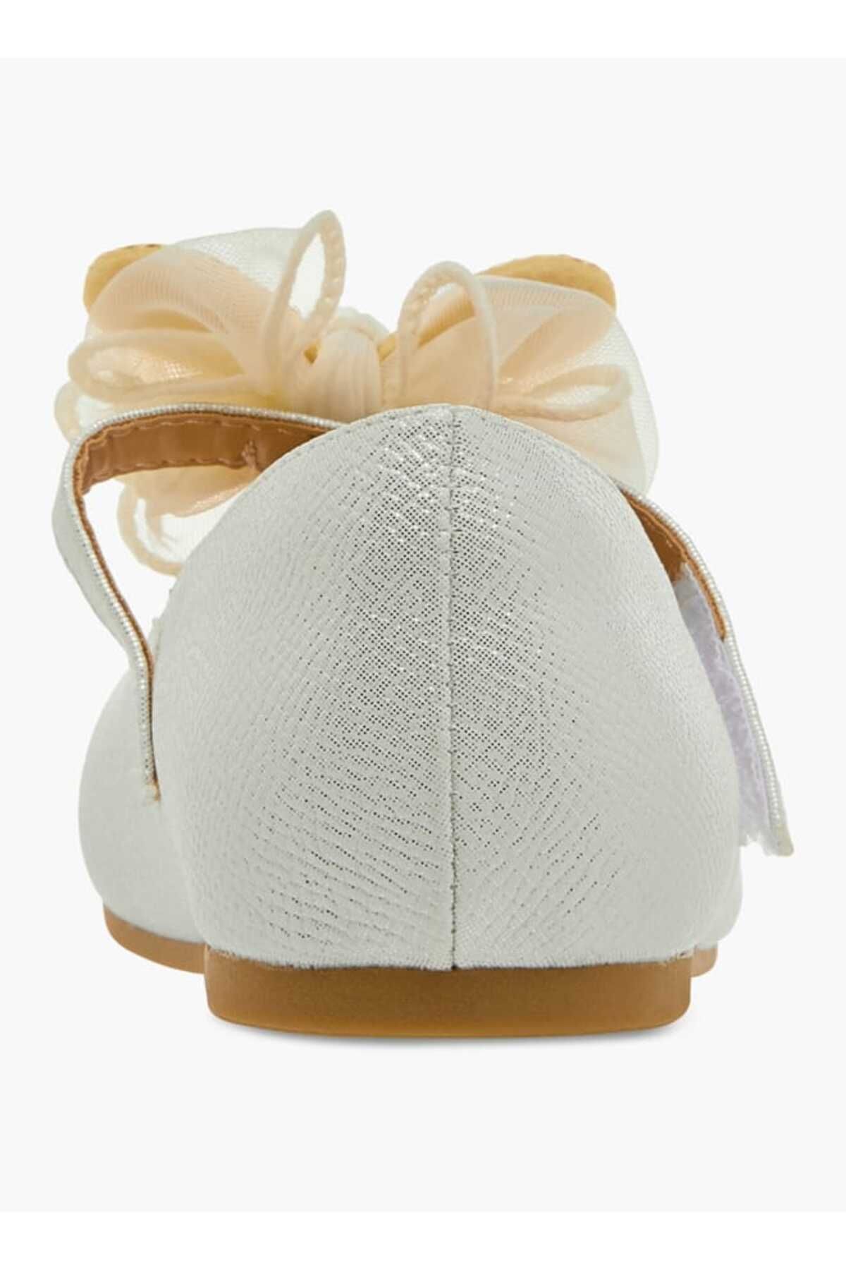 Juniors-Butterfly Embellished Ballerina Shoes with Hook and Loop Closure 5