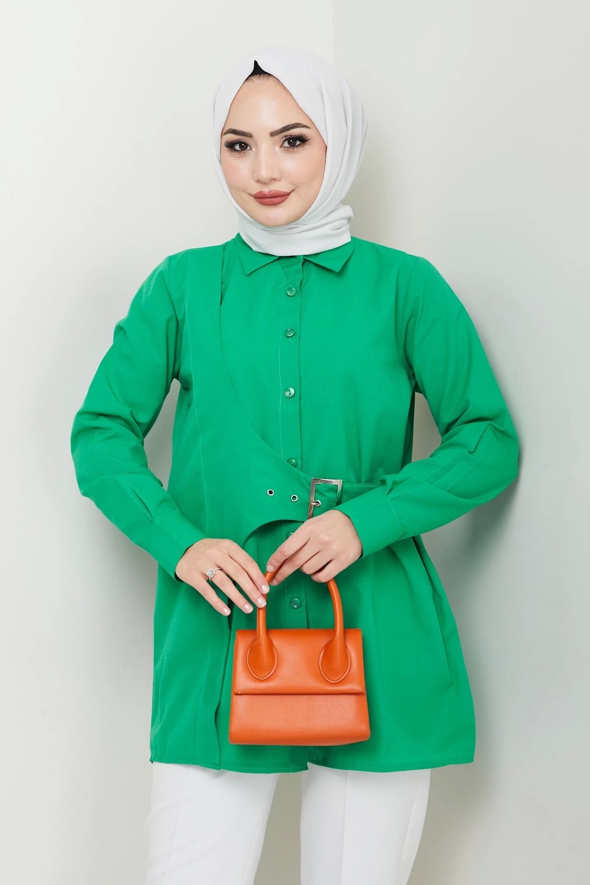 Nevayla Moda-Green Design Shirt - Buckle / Ü0101 6