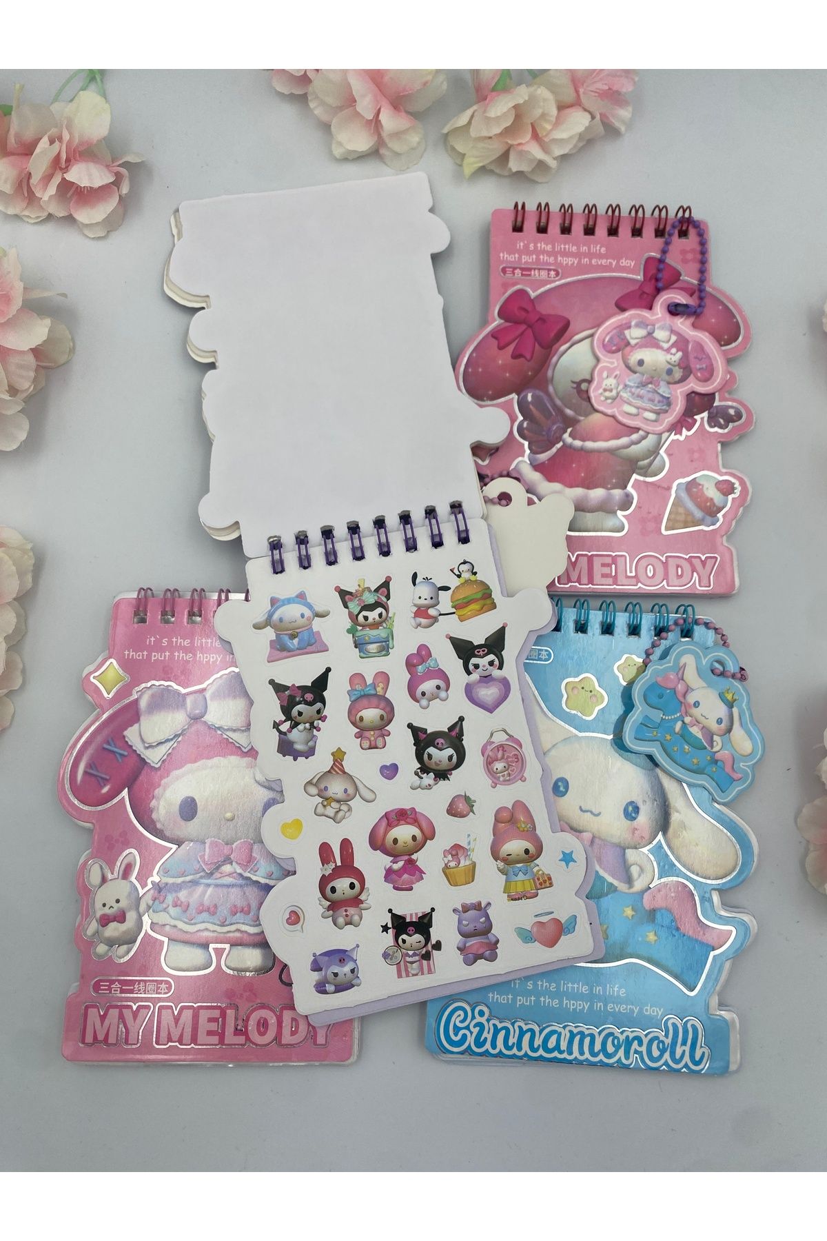 İnci-Sanrio Sticker and Notepad 1 Piece Kuromi Mymelody Cinamoroll 3