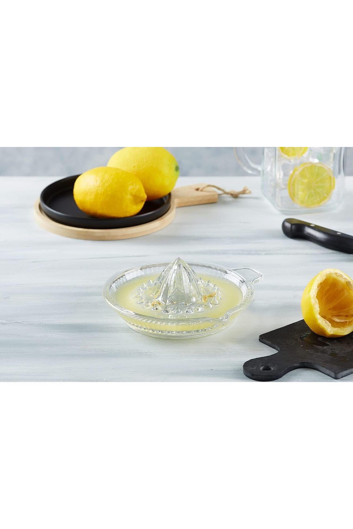 Biandeco-Glass Lemon Squeezer - Manual Citrus Juicer with Core Chamber - 60ml 3