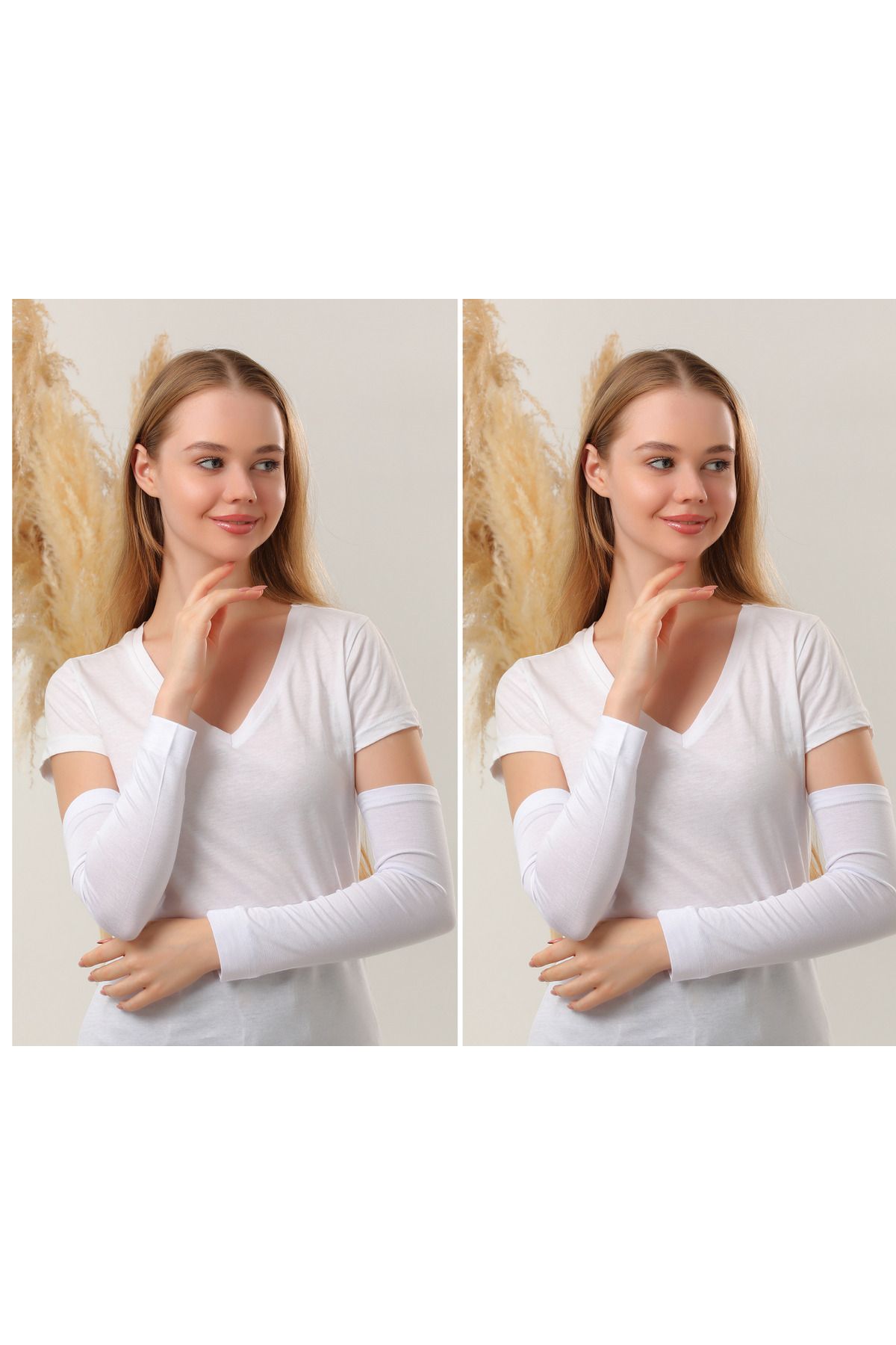 Melodi Scarf Set De 2 Mâneci Hijab, Mâneci Albe Pentru Rugăciune, Mâneci Sport Femeie - Standard