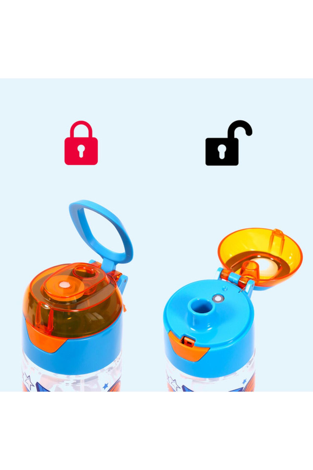 Eazy Kids-Tritan Water Bottle w / Spray, Soccer - Blue, 750ml 3