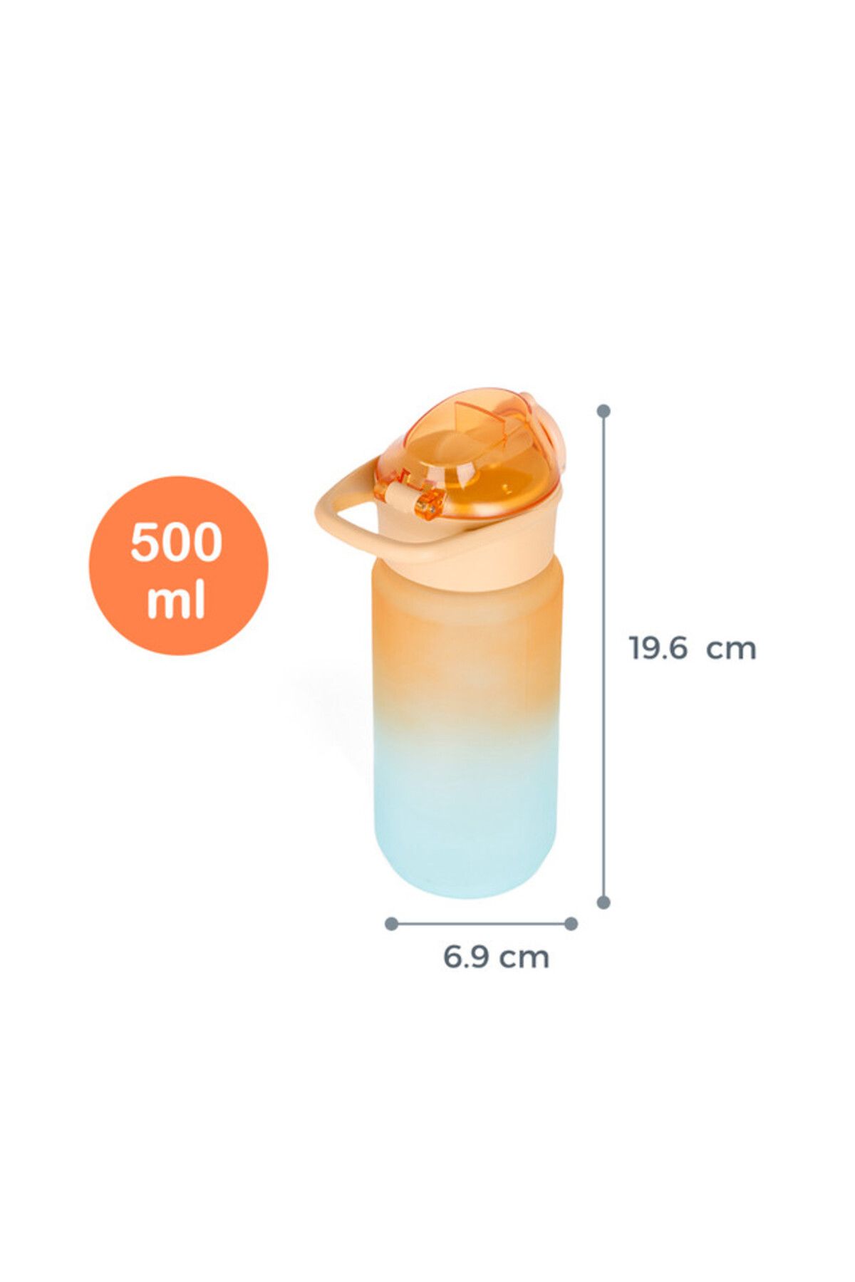 Eazy Kids-Water Bottle 500ml wt Handle - Orange 8