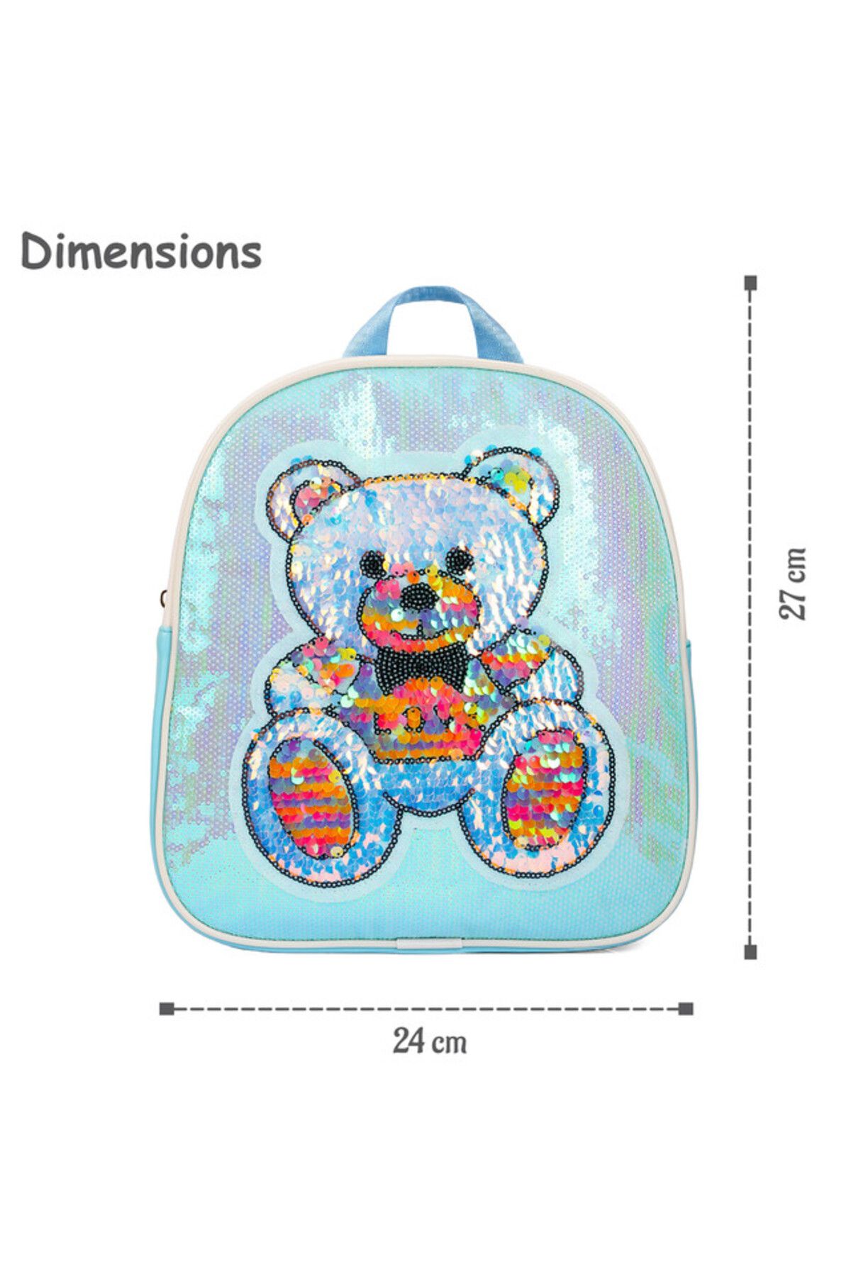 Eazy Kids-- Sequin School Backpack - Teddy Green 6