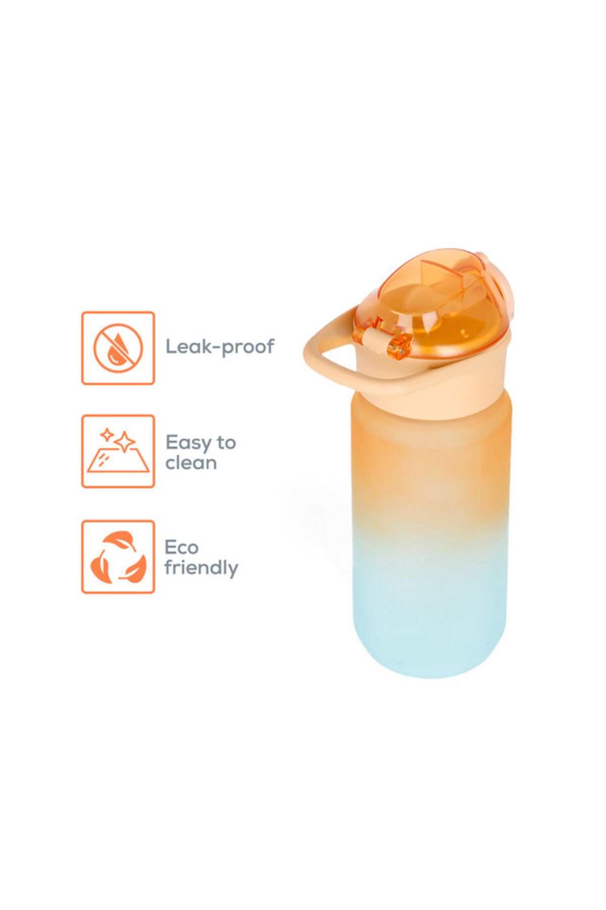 Eazy Kids-Water Bottle 500ml wt Handle - Orange 5