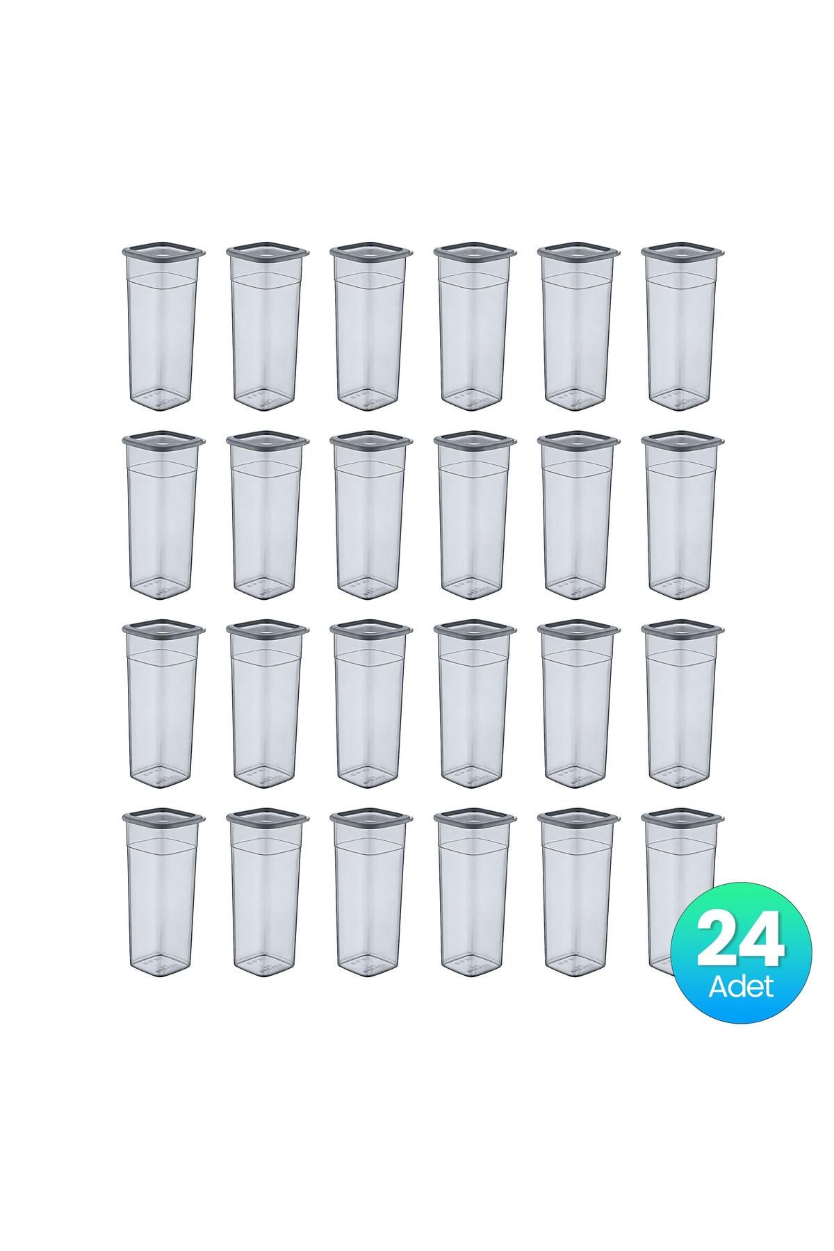 Smartware-Set of 24 Anthracite 2140 ml - Square Storage Container 4
