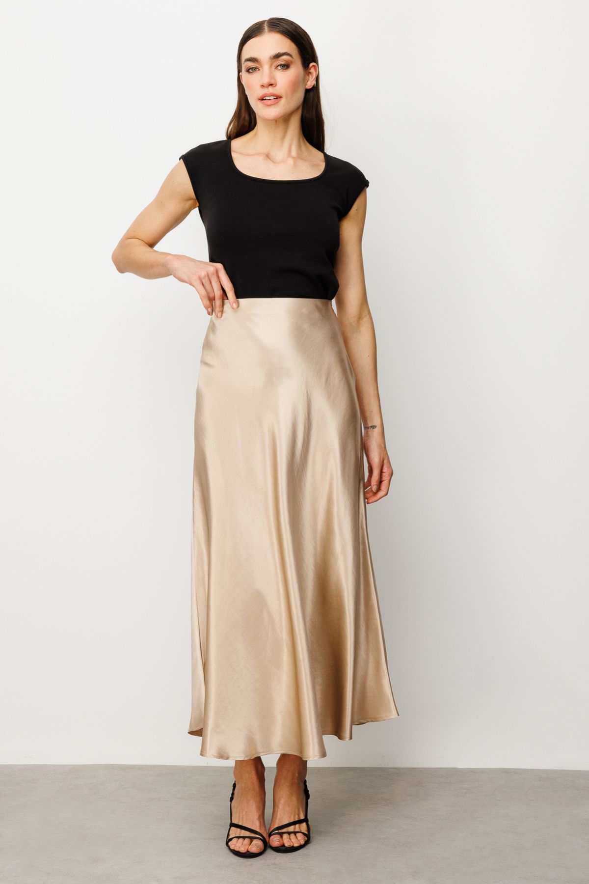 Ekol-Long Satin Skirt 2