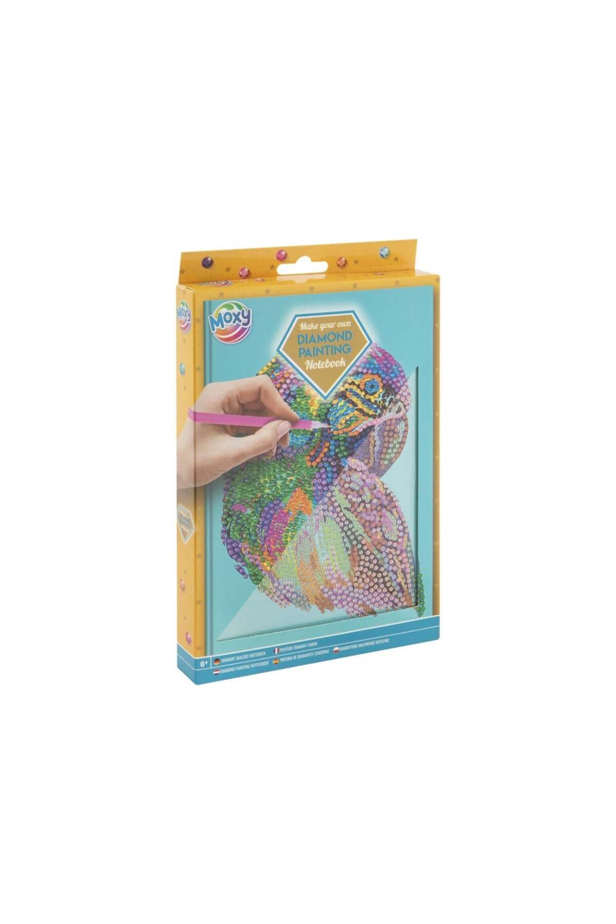 Moxy Set Creativ Diy, Agenda Cu Strasuri, Diamond Painting, Bufnita, A5 - Mărime unică