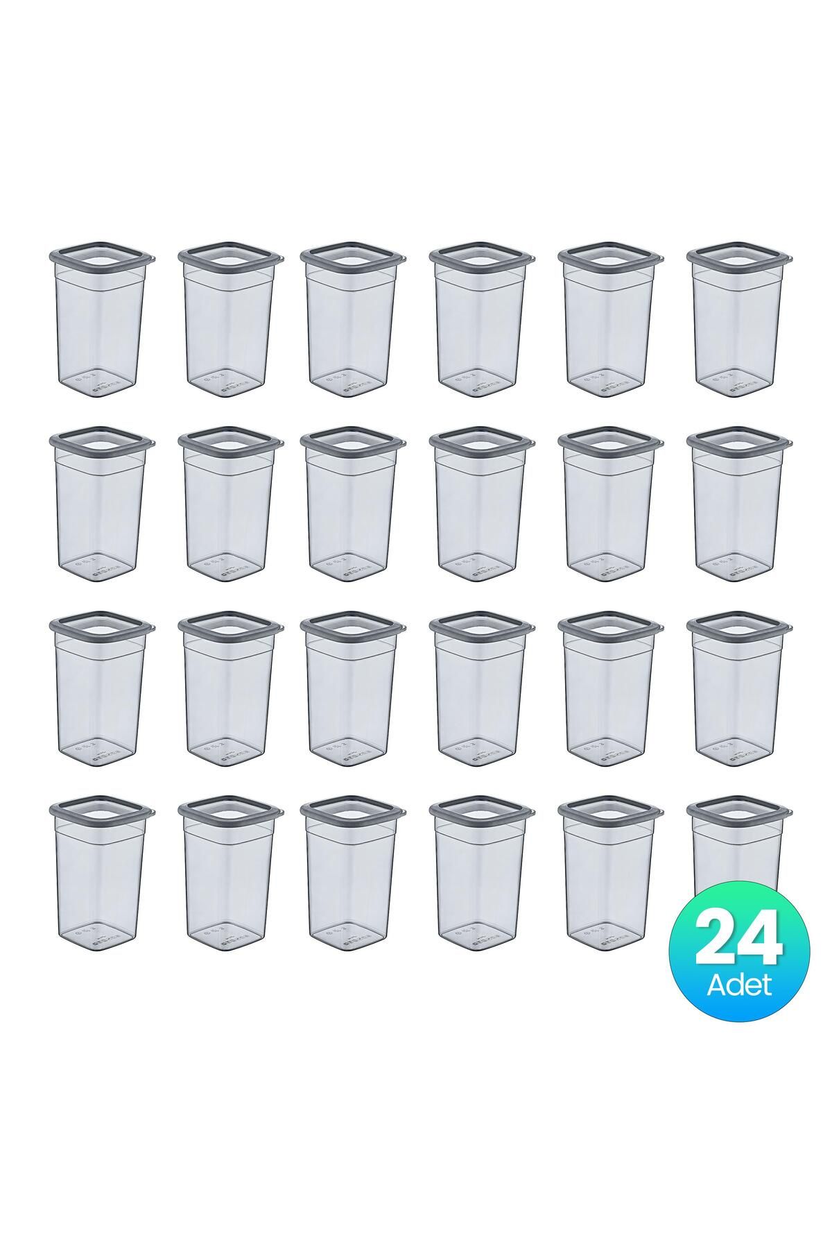 Smartware-Anthracite 1440 ml - Set of 24 Square Storage Containers 4