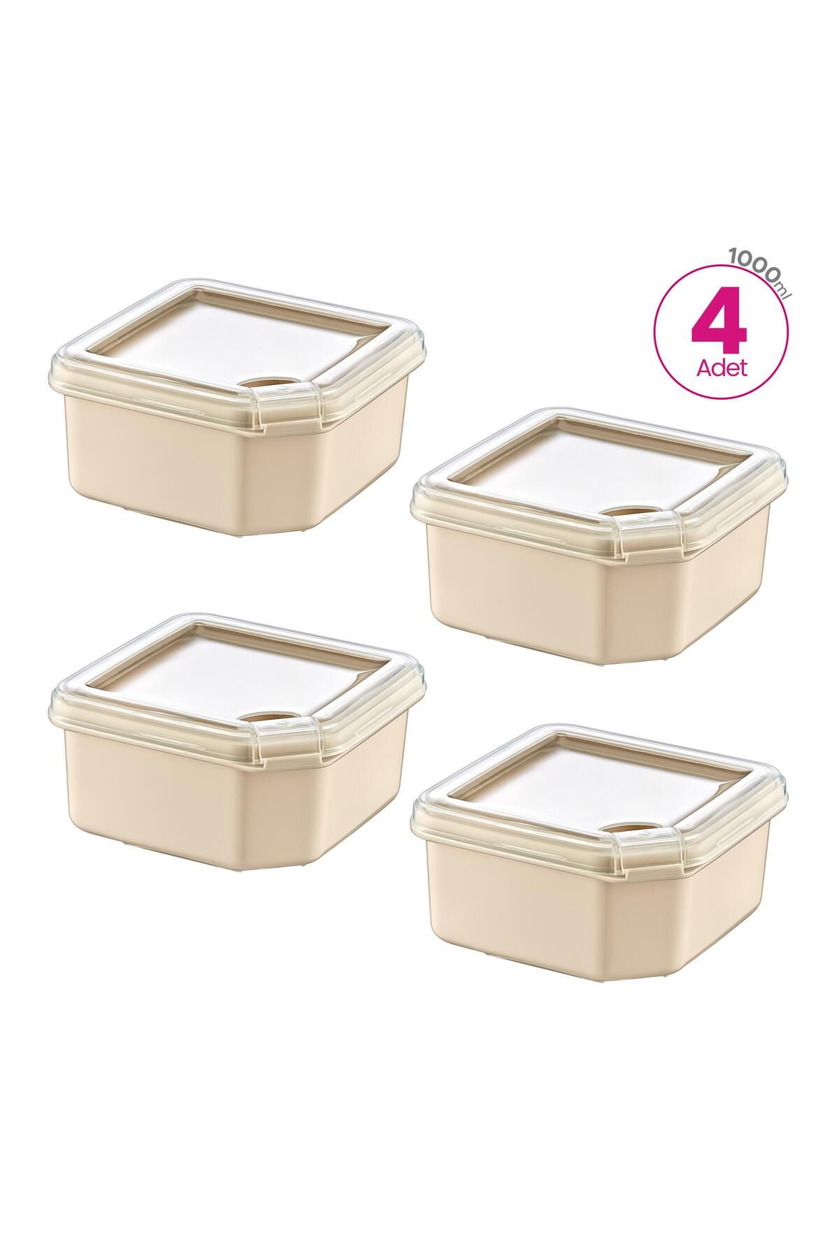 Smartware-Latte 1000 ml - Set of 4 Q-Box Storage Containers 4