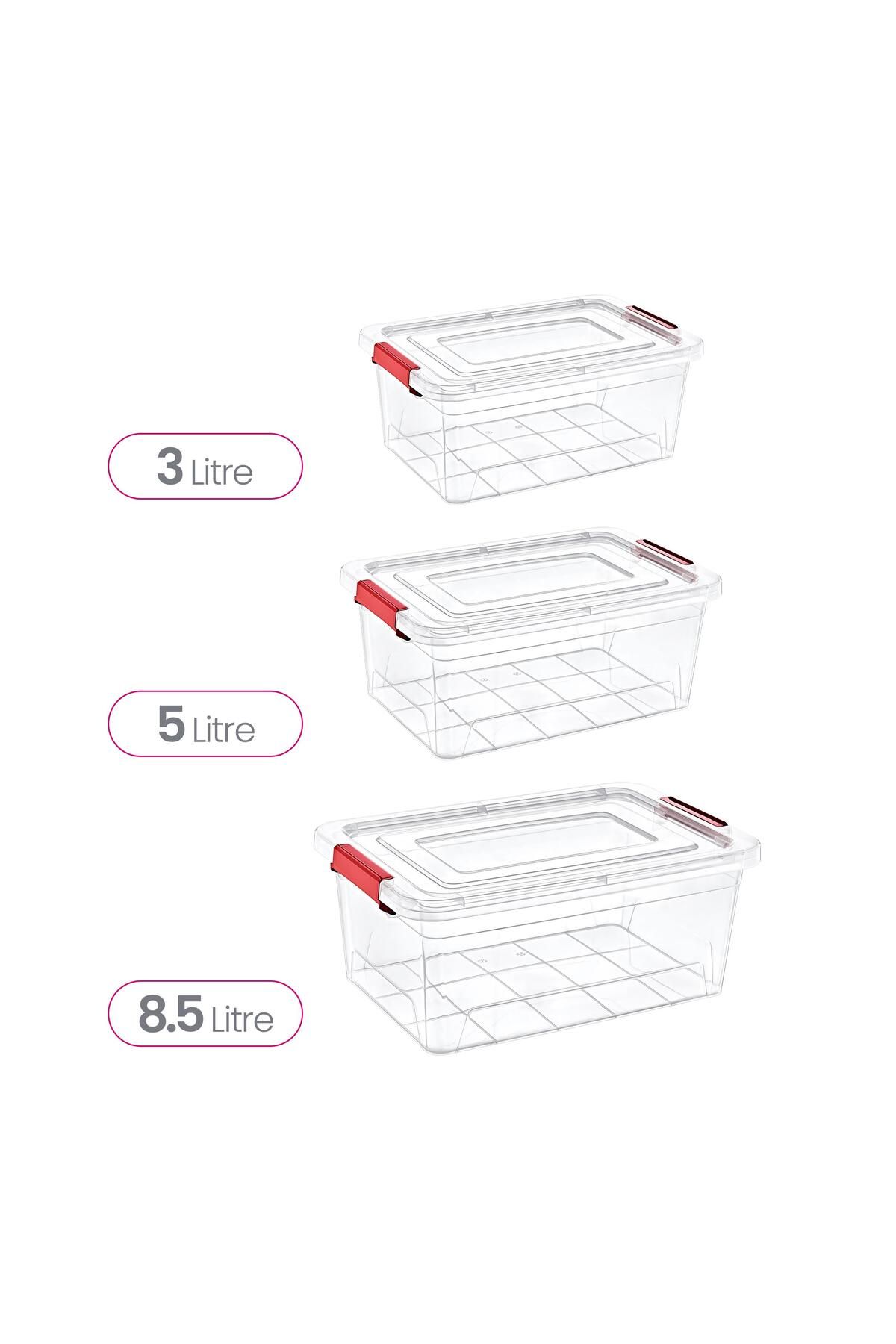 Smartware-Set of 3 Smart Box Storage Containers 3-5-8 Lt 4