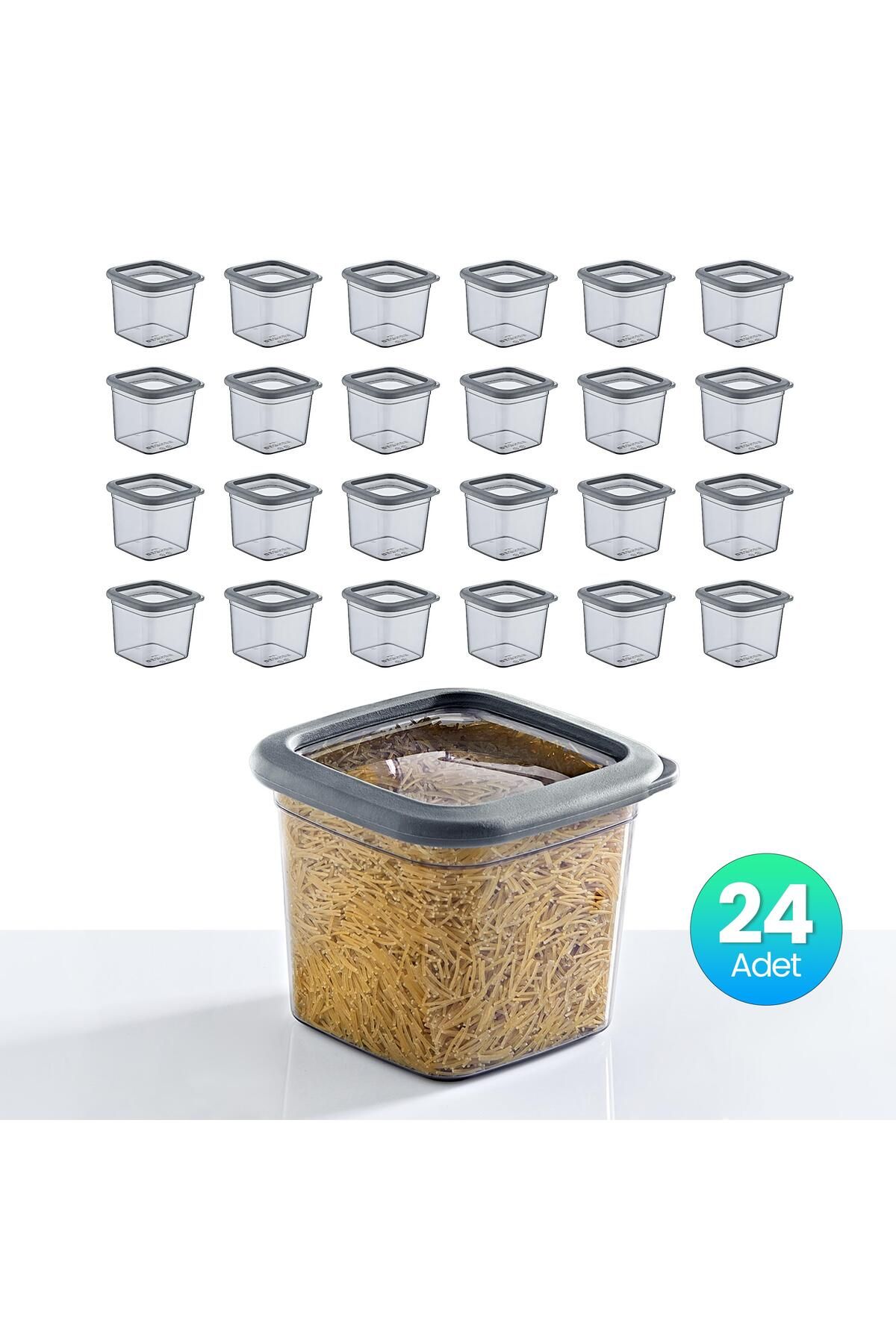 Smartware-Anthracite 740 ml - Set of 24 Square Storage Containers 5