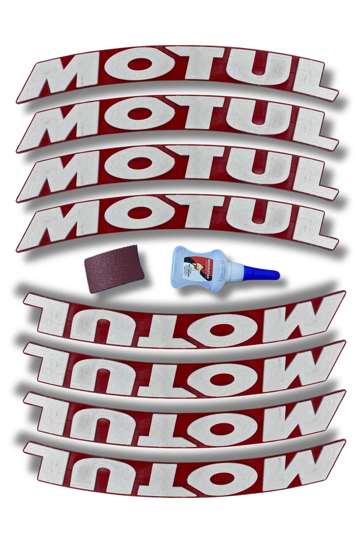 ASTUNİNG-Motul Motorcycle and Automobile Tire Lettering Embossing Sticker Sticking 8 Pcs Set 1