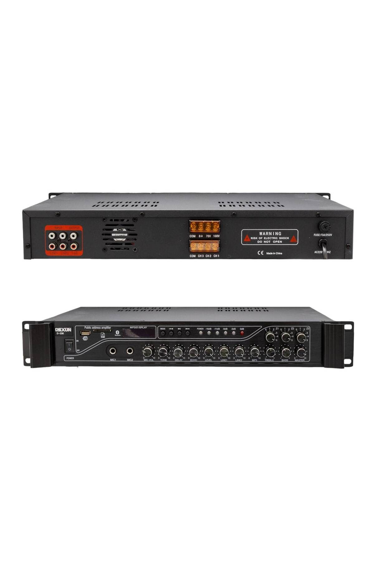 KTYRA52-Dexun D-230 250W 3-Zon Amplifier - USB-BT 4/16-70-100V With Hati Transformer (4434) 2