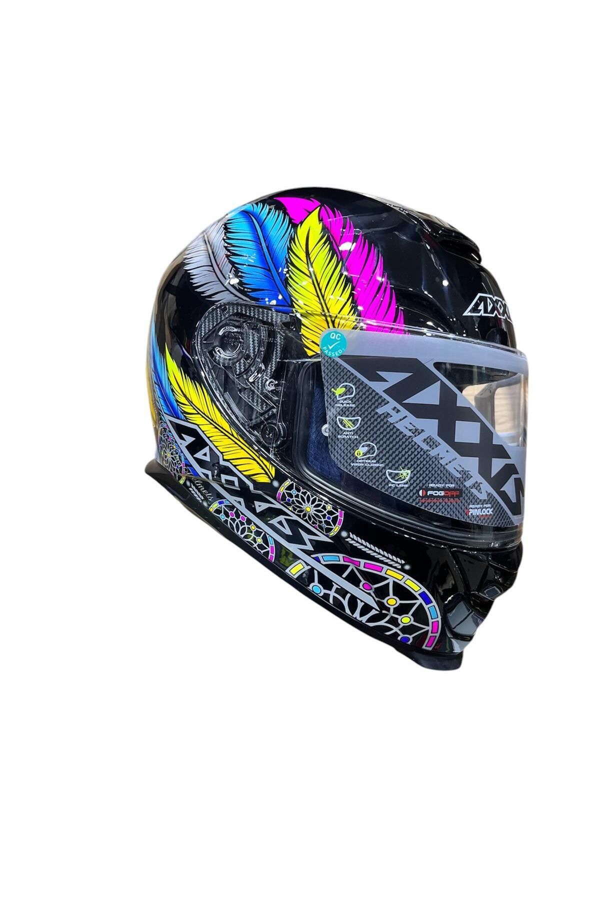 稀少品!　AXEL　アクセル　オストリッチ　キャディバッグーフード付属 Axxis MOTOTEZ FULL FACE KAPALI MOTOSİKLET KASKI AXXIS EAGLE