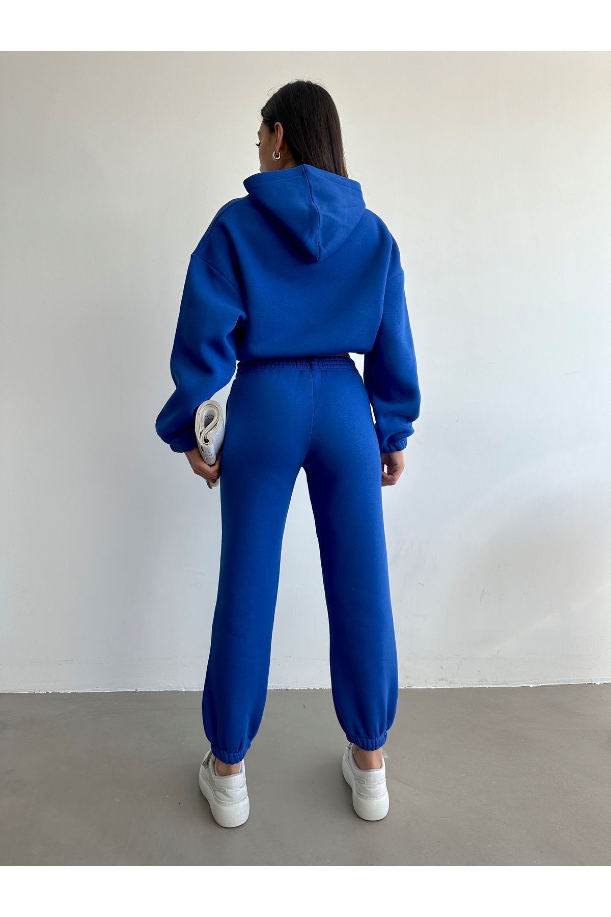 BEJNA-Basic-Trainingsanzug-Set für Damen aus Saks-Baumwolle mit Fleece-Innenseite 5