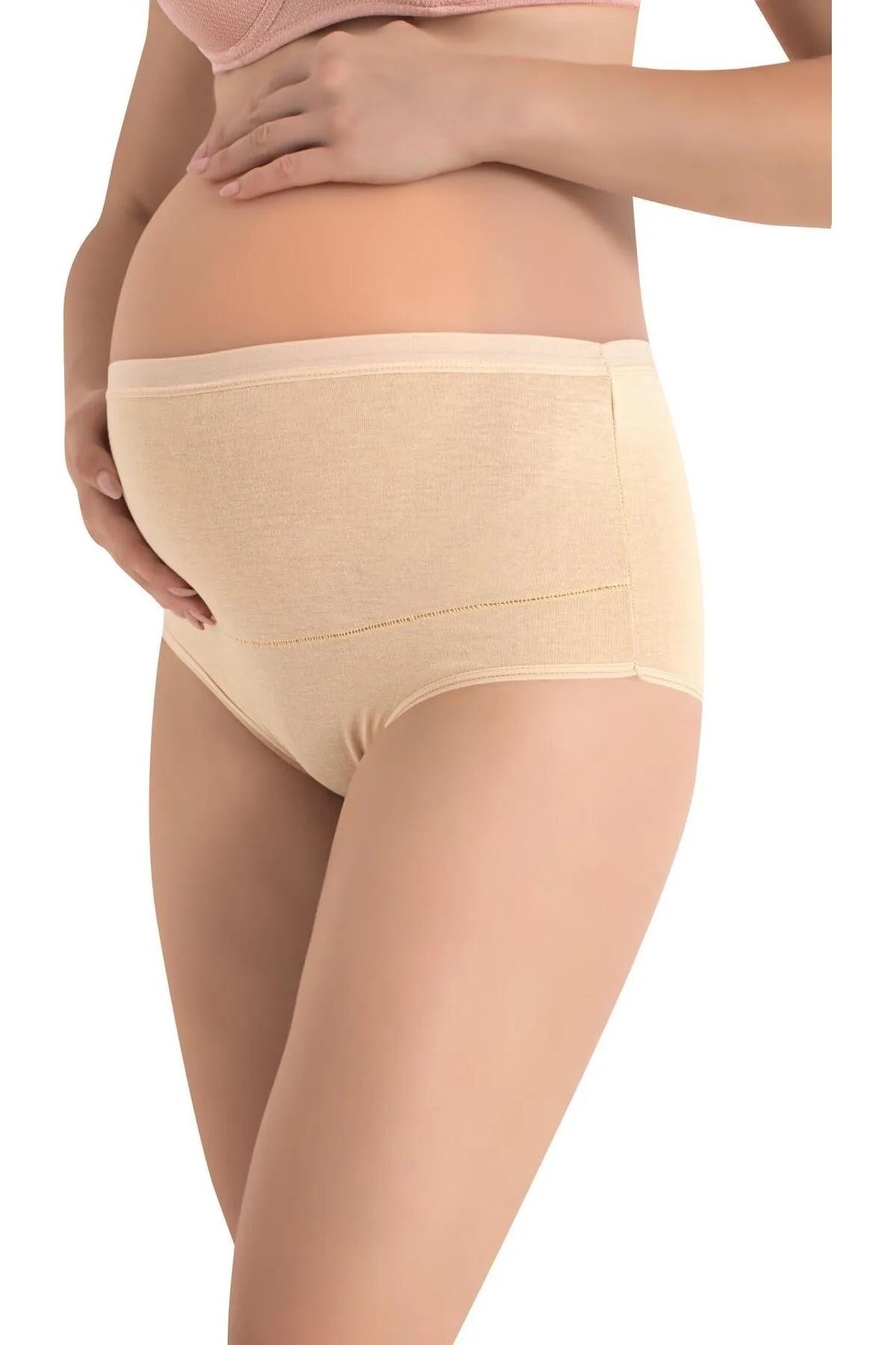 SAUNA SUIT-5-Pack Skin Color High Waist Recovery 100% Cotton Maternity Maternity Panties Set 2