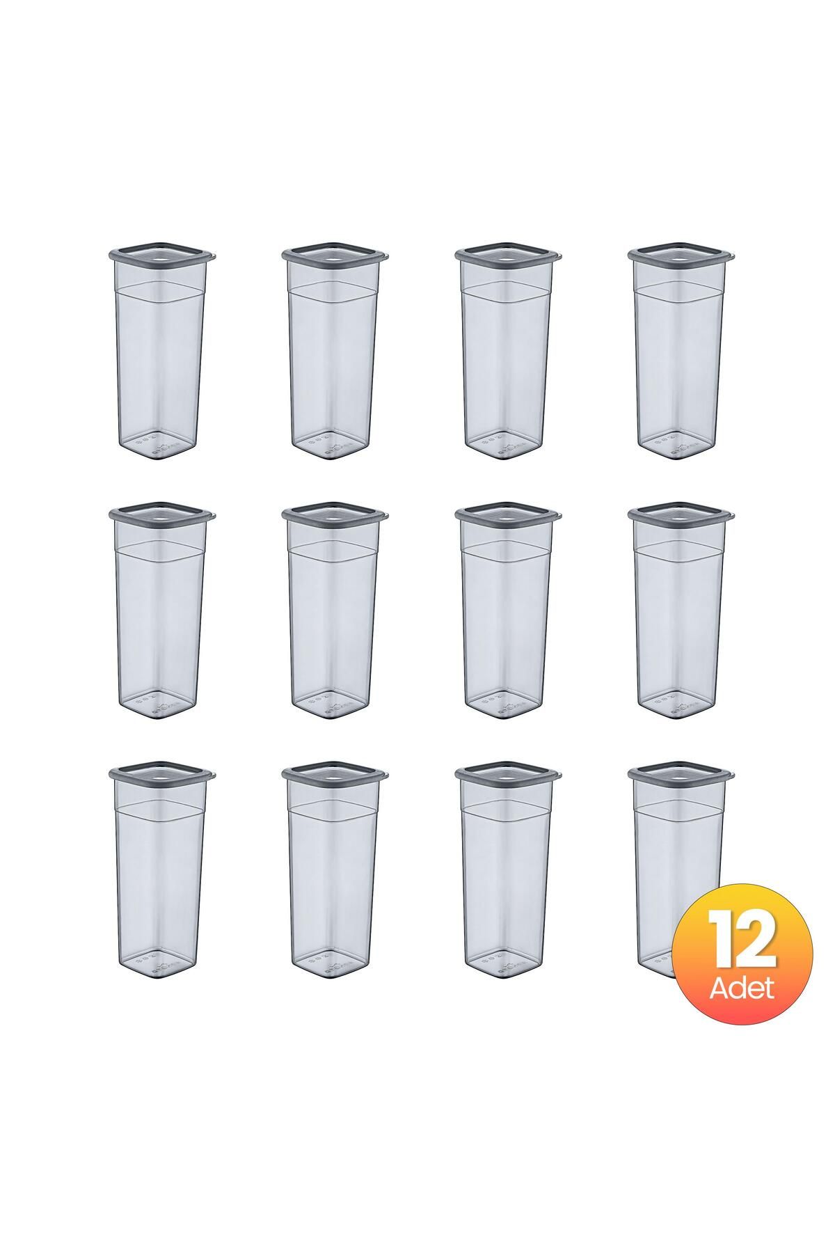 Smartware-Anthracite 2140 ml - Set of 12 Square Storage Containers 4