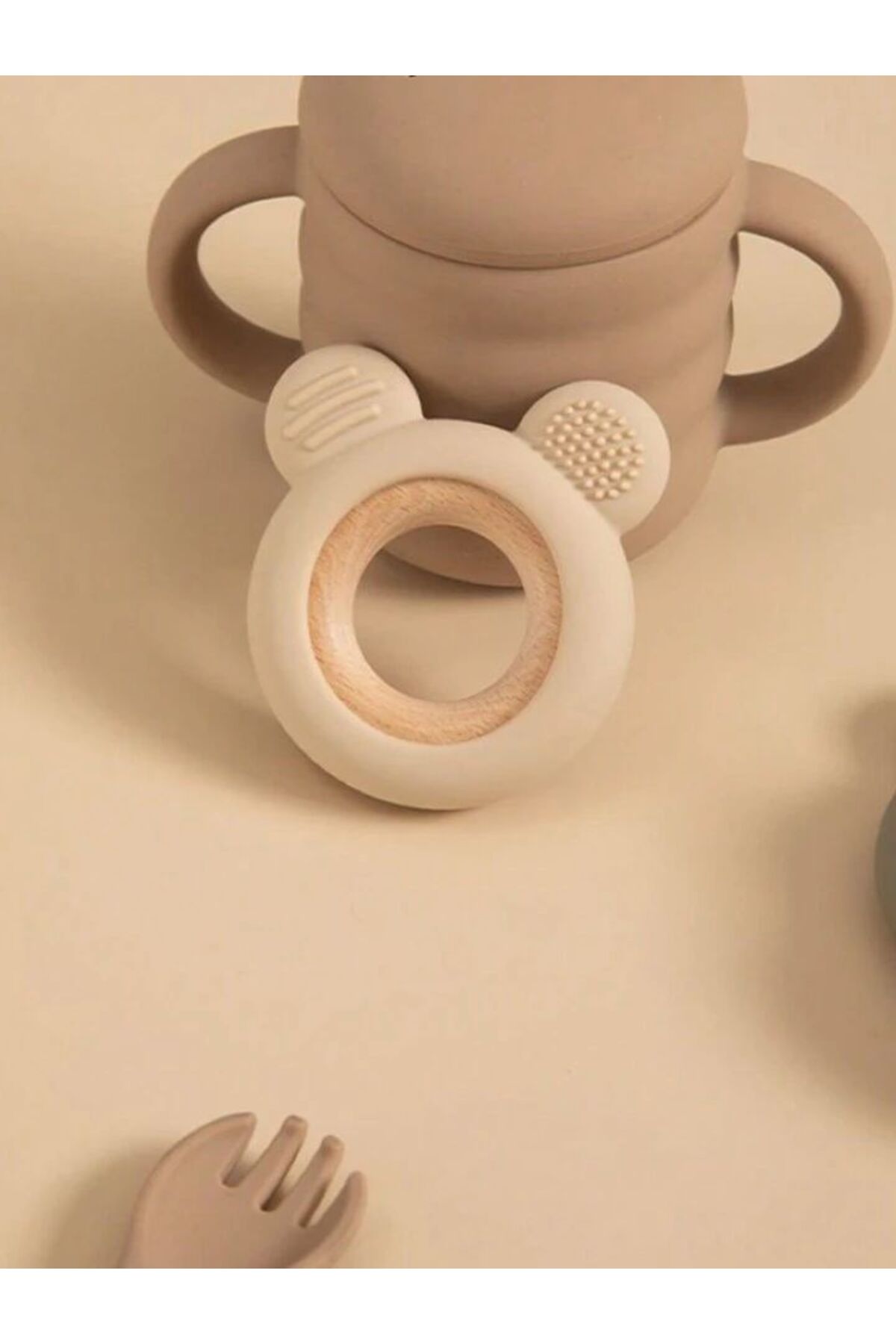 Elias Baby Bebek Diş Kaşıyıcı Slikon ve Ahşap Diş Kaşıyıcı Oyuncağı fotoğrafı 2 (önizleme)