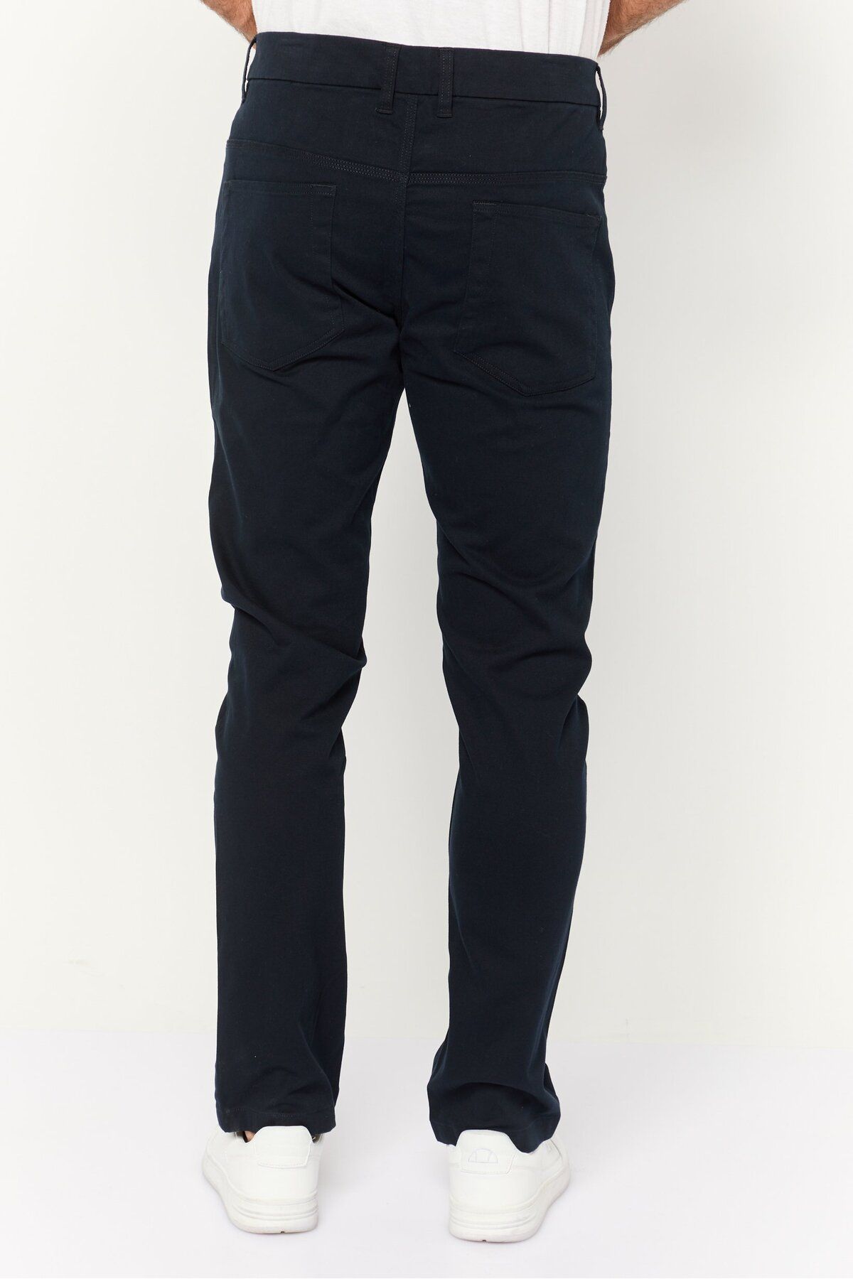 French Connection-Men Regular Fit Plain Chino Pants, Navy 4