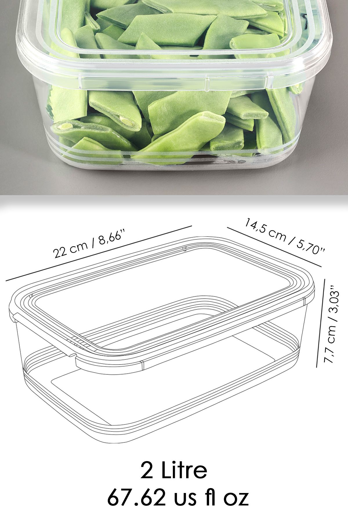Meleni Home-Set of 10 Leak-Proof Self-Clamshell Storage Containers - Airtight Food Container Suitable for Deep Freezer 7