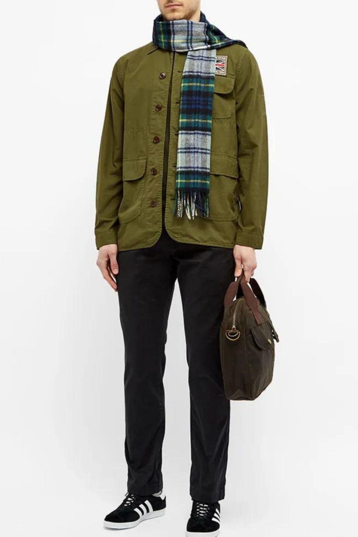 شال چند رنگ مردانه چک جدید WEFT GN11 لباس گوردون Barbour