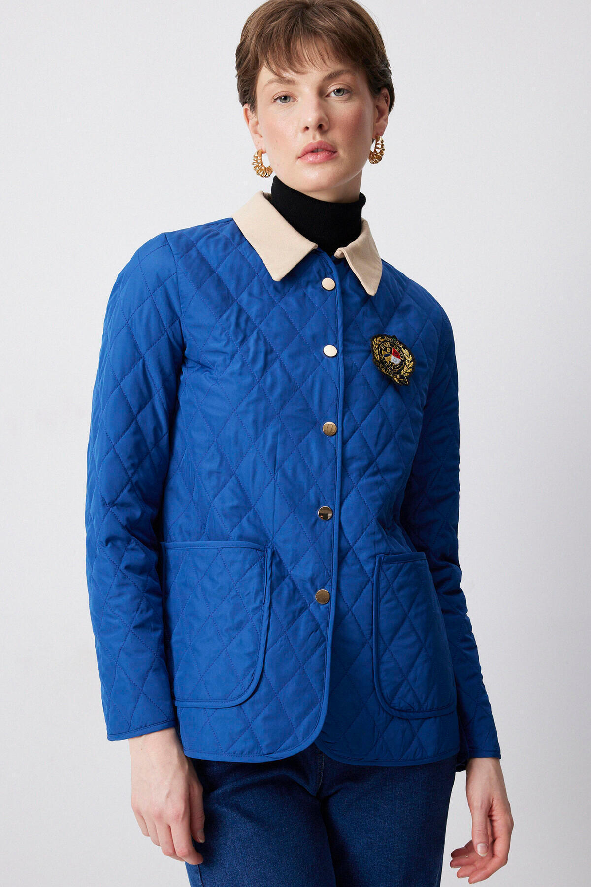 Touché Privé-Gabardin Collar Quilted Jacket 3
