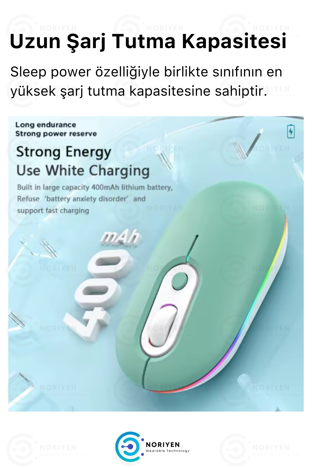 Silent Plus RGB Işıklı Ultra Sessiz 4 Tuşlu USB 2.4G Şarjlı Kablosuz Wireless Bluetooth M1 Mouse