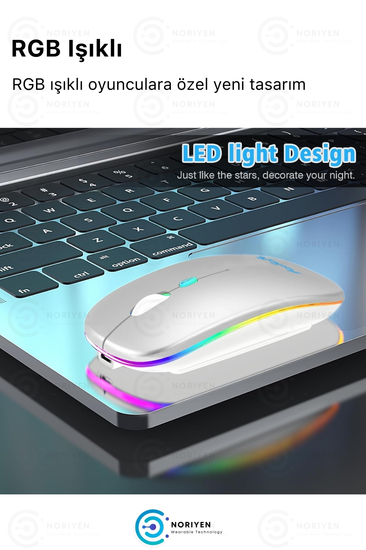 Silent Plus RGB Işıklı Ultra Hafif Konfor Modeli 4 Tuşlu 2.4G Kablosuz Wireless Bluetooth M2 Mouse